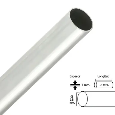 BARRA ARMARIO CROMADO REDONDO 16 MM