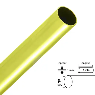 BARRA ARMARIO DORADO REDONDO 12 MM.
