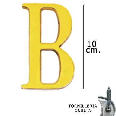 LETRA LATÓN "B" 10 CM. CON TORNILLE
