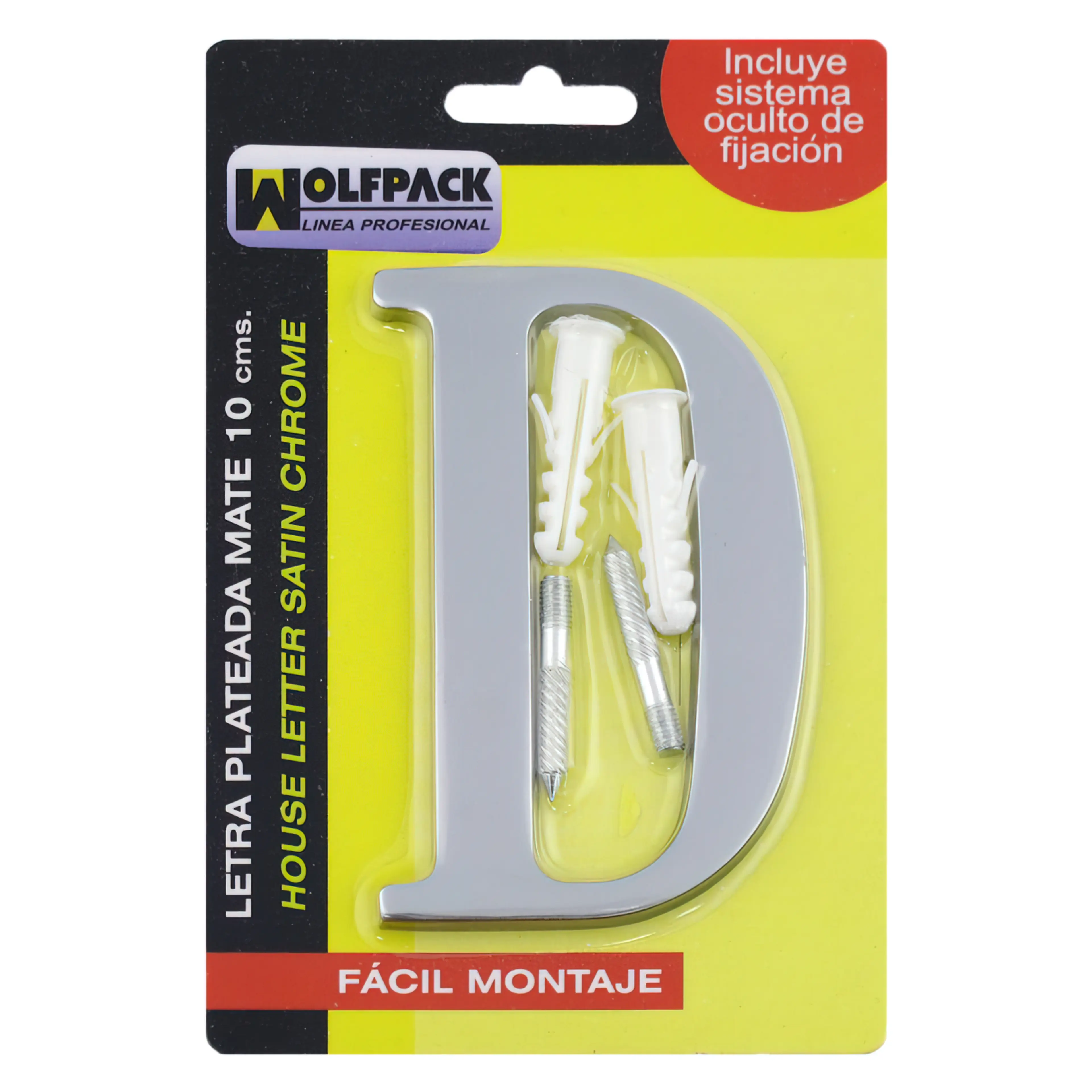 LETRA METAL "D" PLATEADA MATE 10 CM