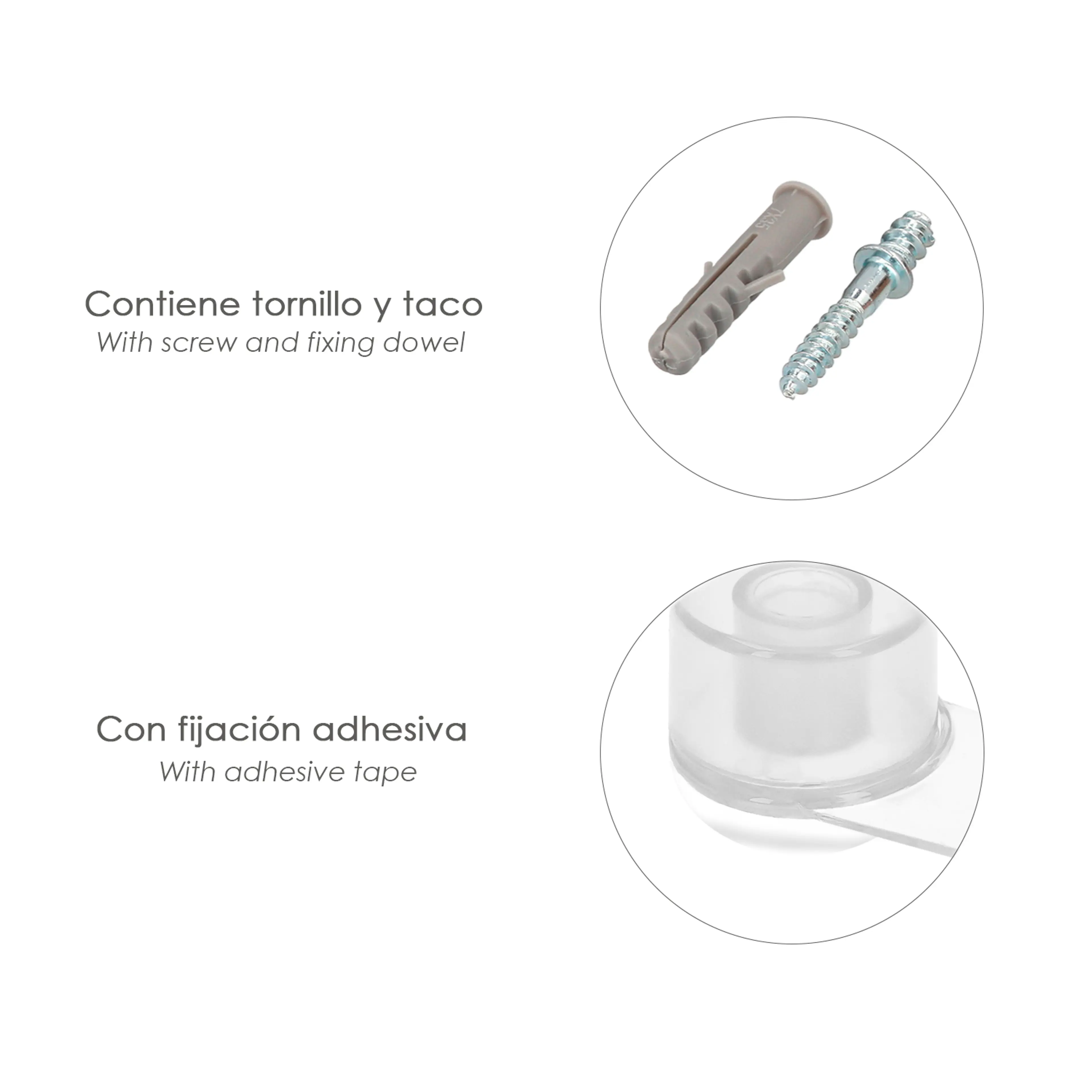 TOPE PUERTA ADHESIVO CON RETENEDOR 