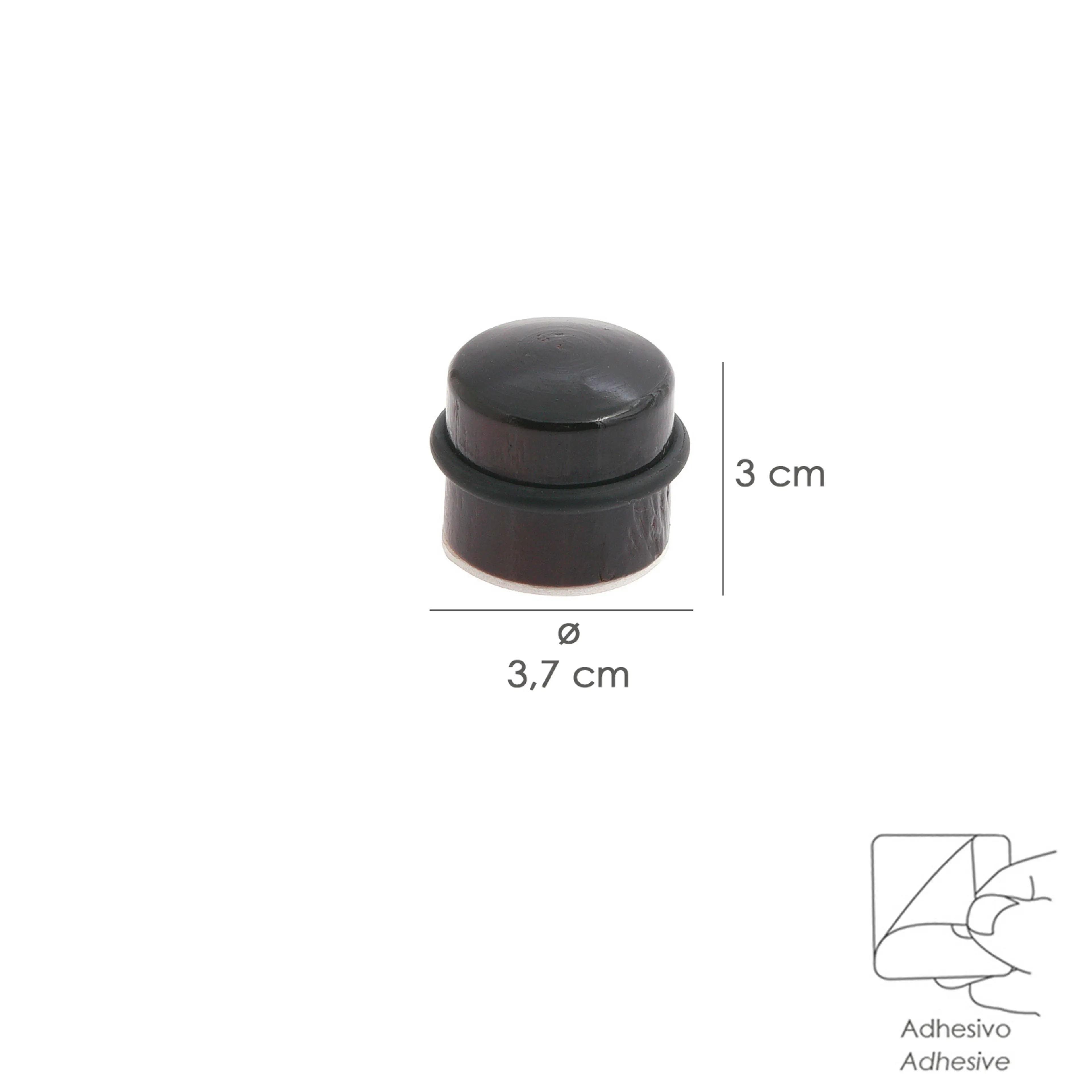 TOPE PUERTA ADHESIVO MADERA REDONDO