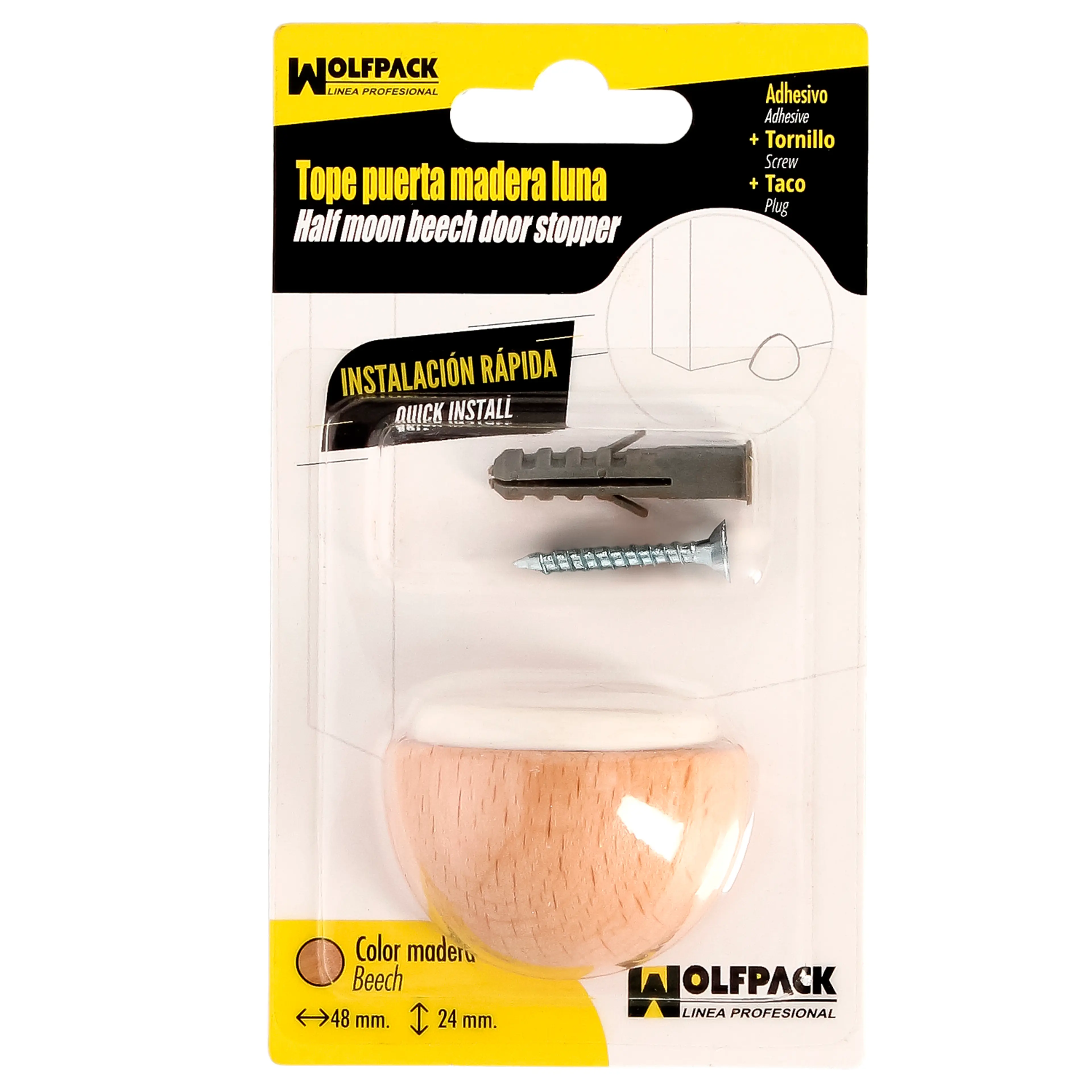 TOPE PUERTA ADHESIVO MADERA MEDIA L