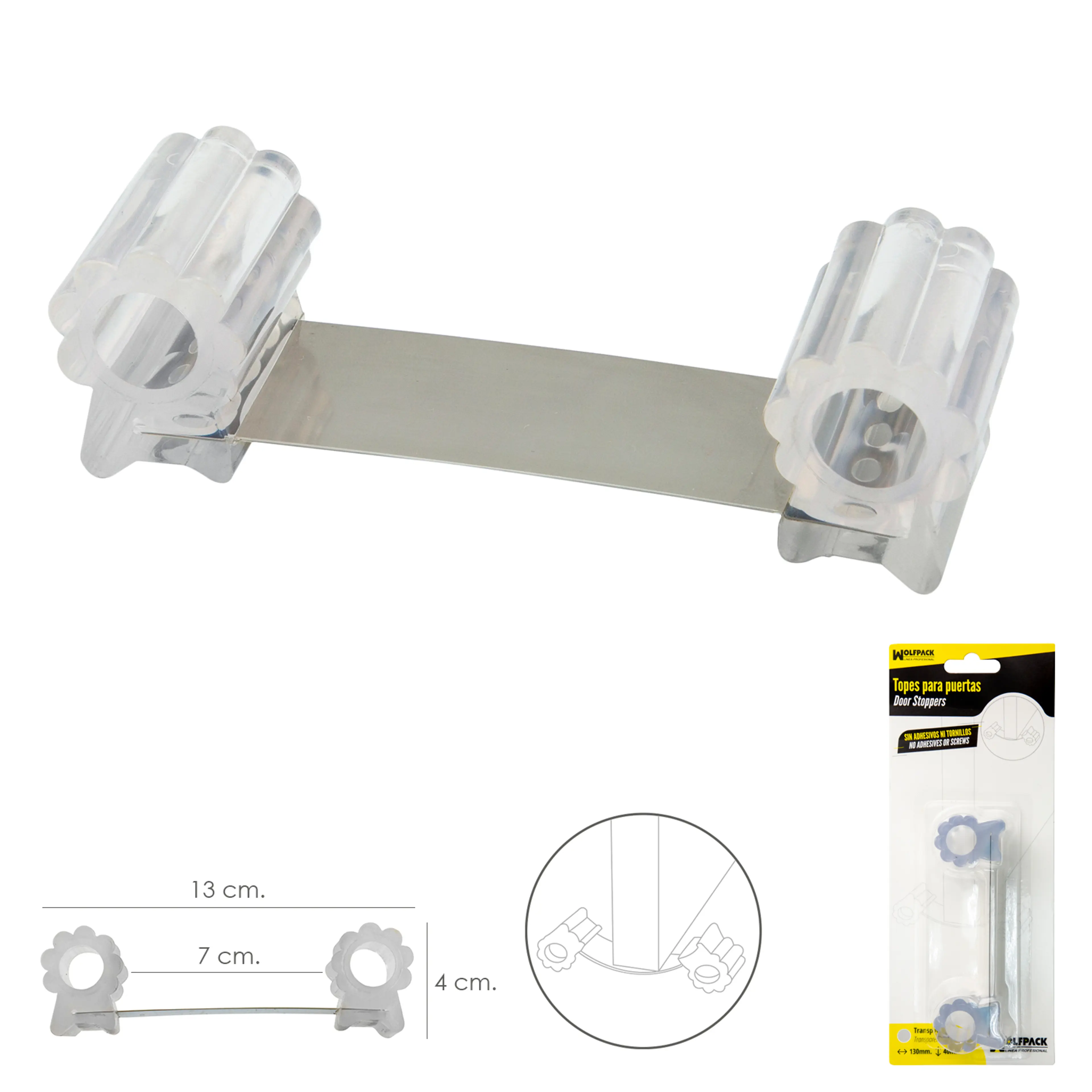 TOPE SUJETA PUERTA GOMA TRANSPARENT