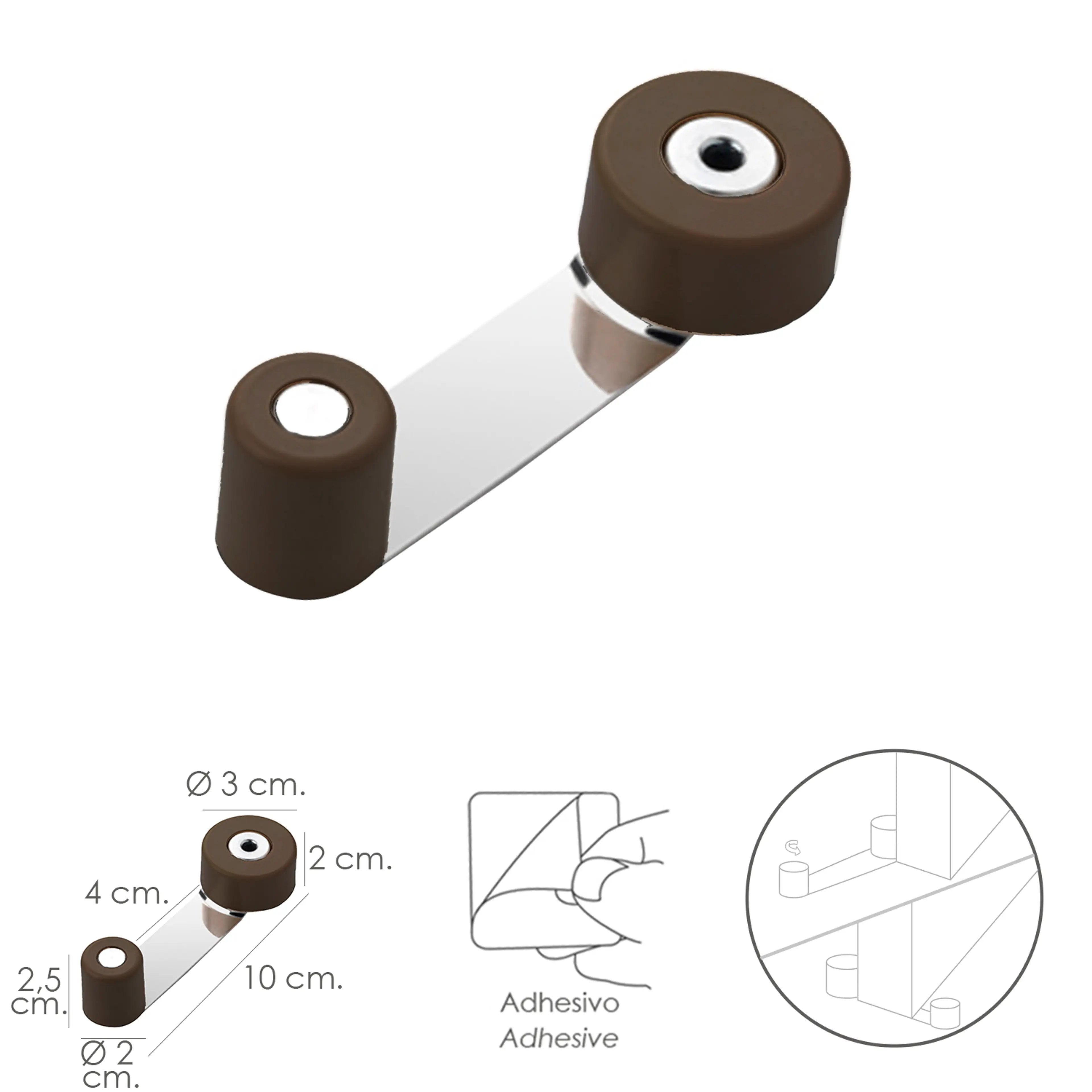 TOPE PUERTA CON RETENEDOR METALICO 