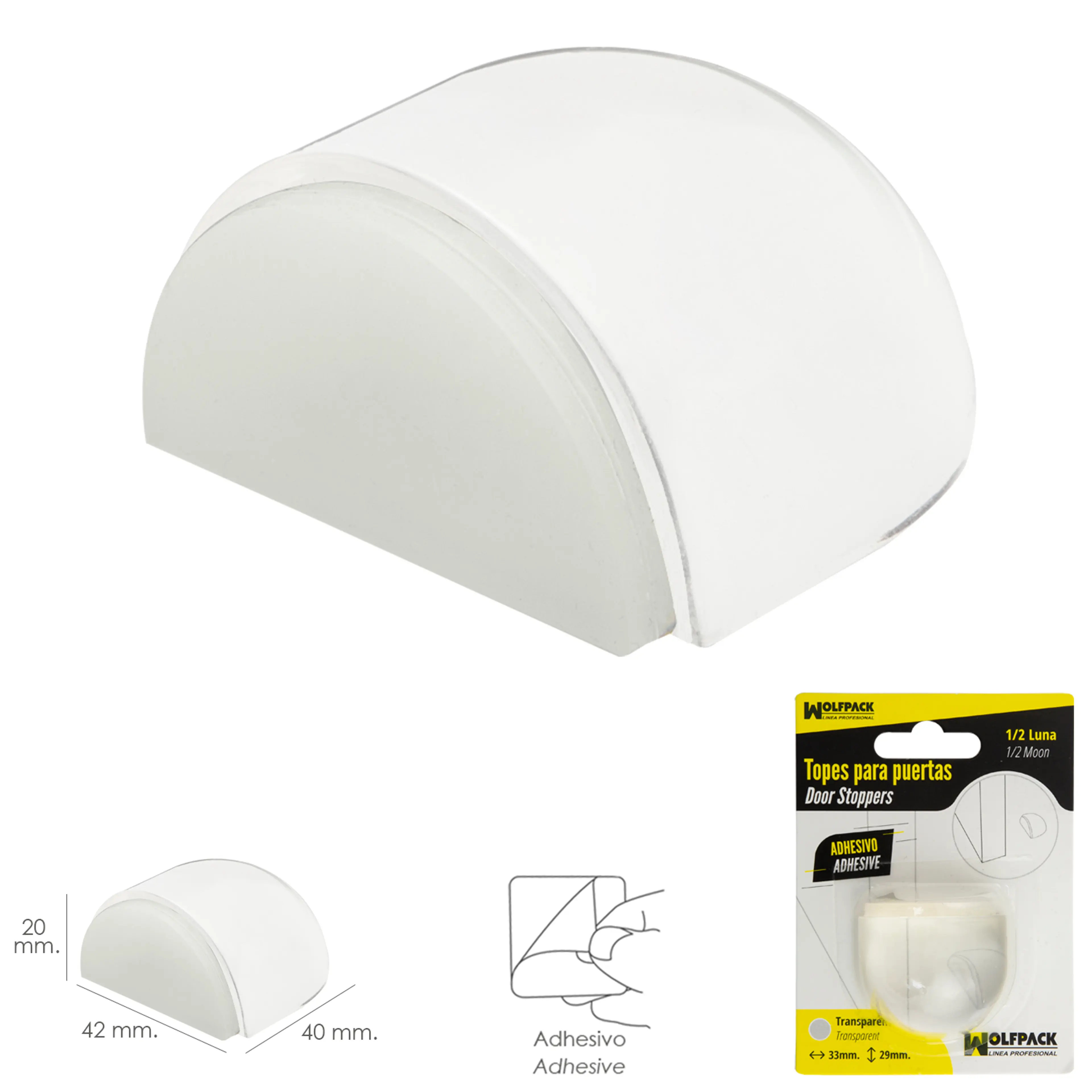 TOPE PUERTA ADHESIVO TRANSPARENTE M