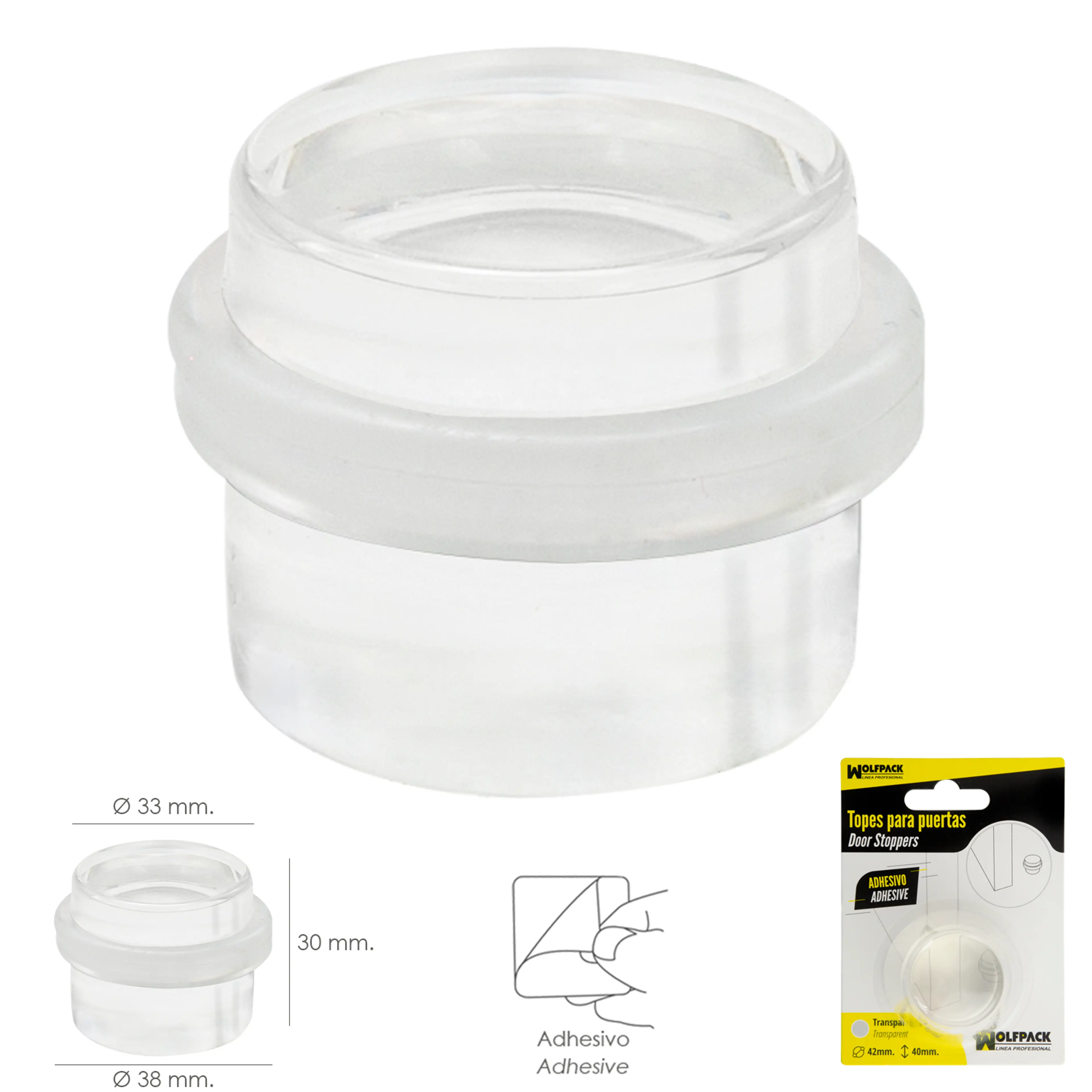 TOPE PUERTA ADHESIVO TRANSPARENTE R
