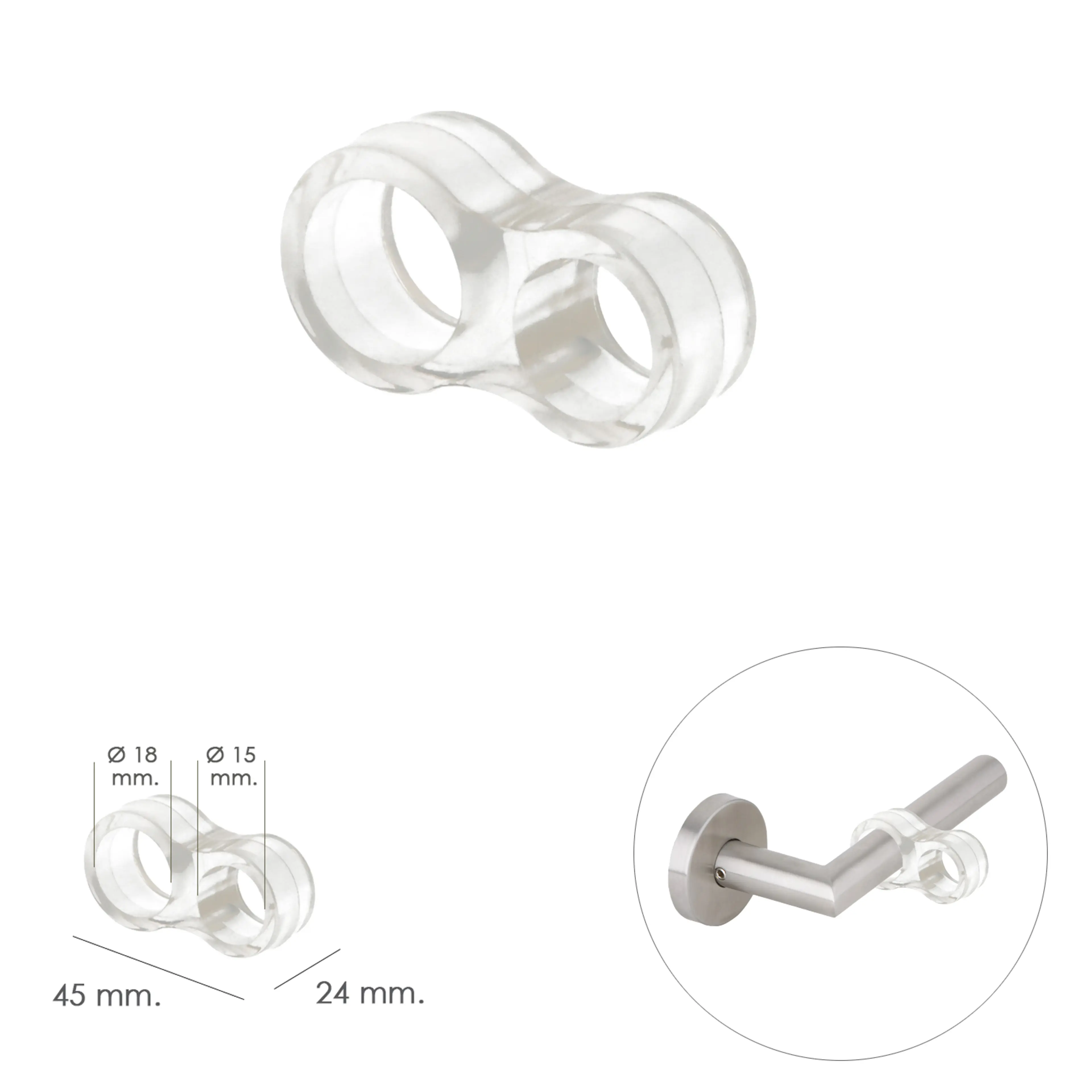 TOPE PUERTA PARA MANIVELA TRANSLUCI