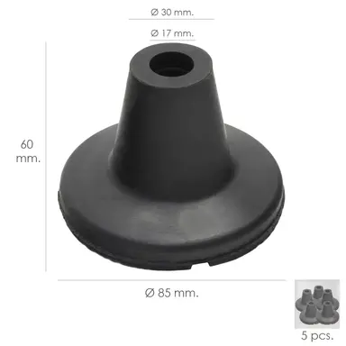 TACO GOMA BASTON NEGRO TUBO Ø 19 MM