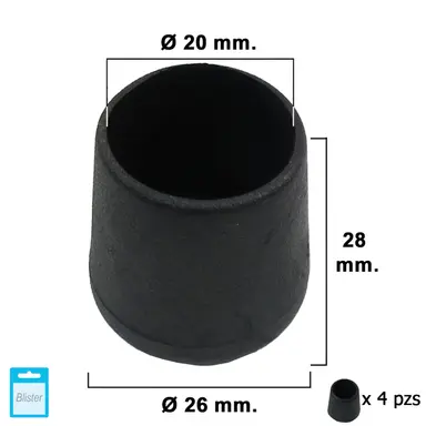 CONTERA CÓNICA NEGRA 20MM. BLISTER 