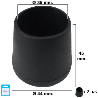 CONTERA CÓNICA NEGRA 35MM. BLISTER 