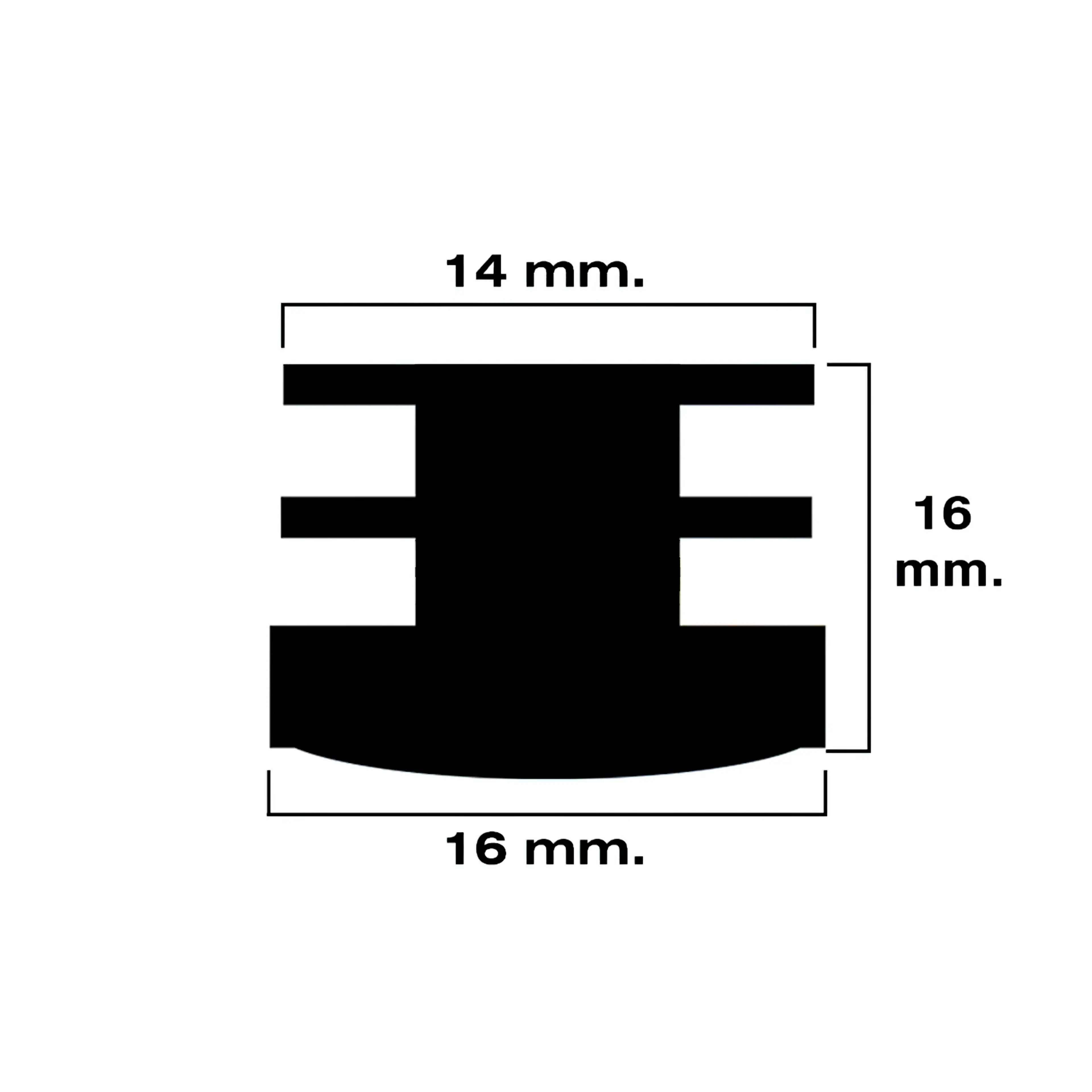 CONTERA REDONDA INTERIOR NEGRA 16MM