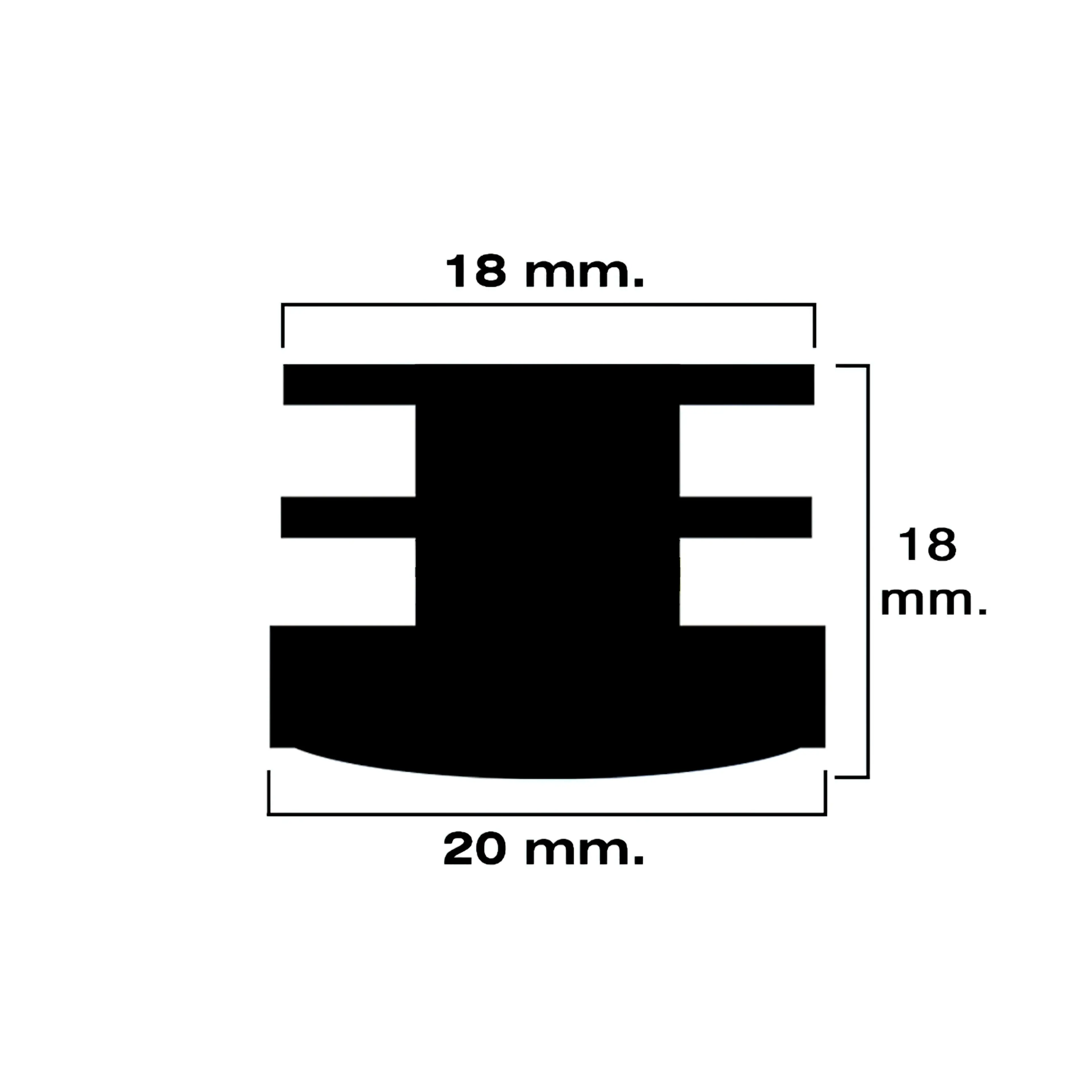 CONTERA REDONDA INTERIOR NEGRA 20MM