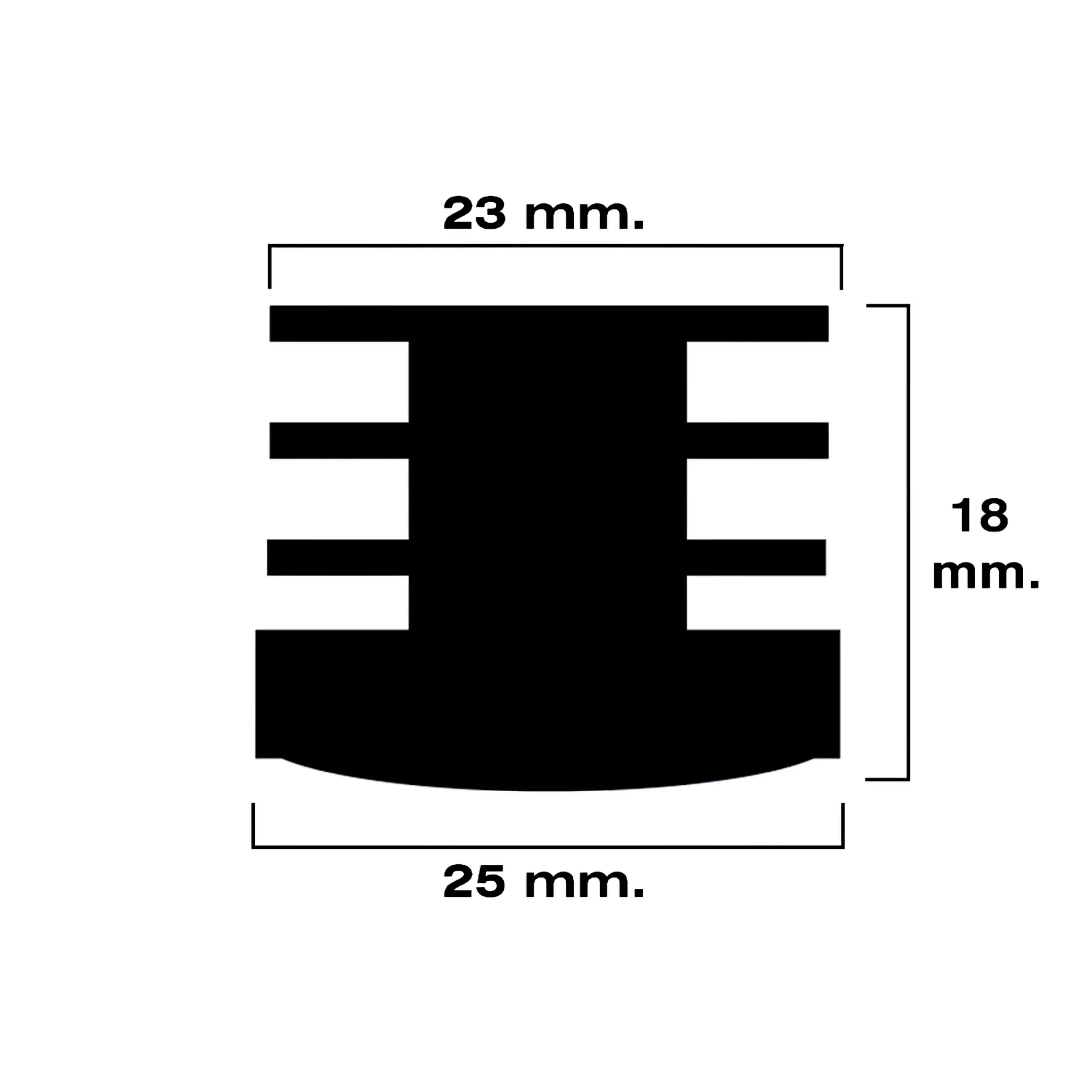 CONTERA REDONDA INTERIOR NEGRA 25MM