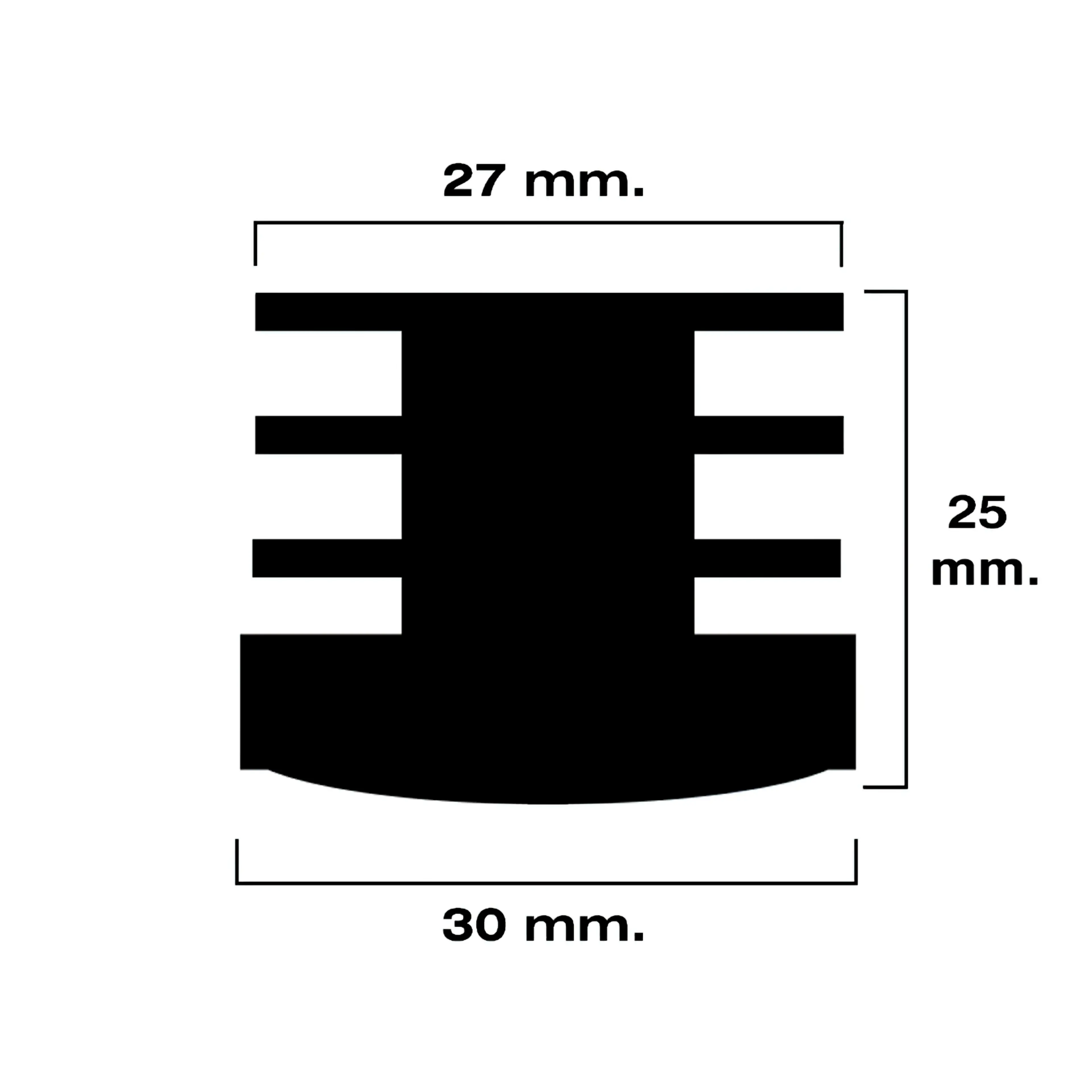 CONTERA REDONDA INTERIOR NEGRA 30MM