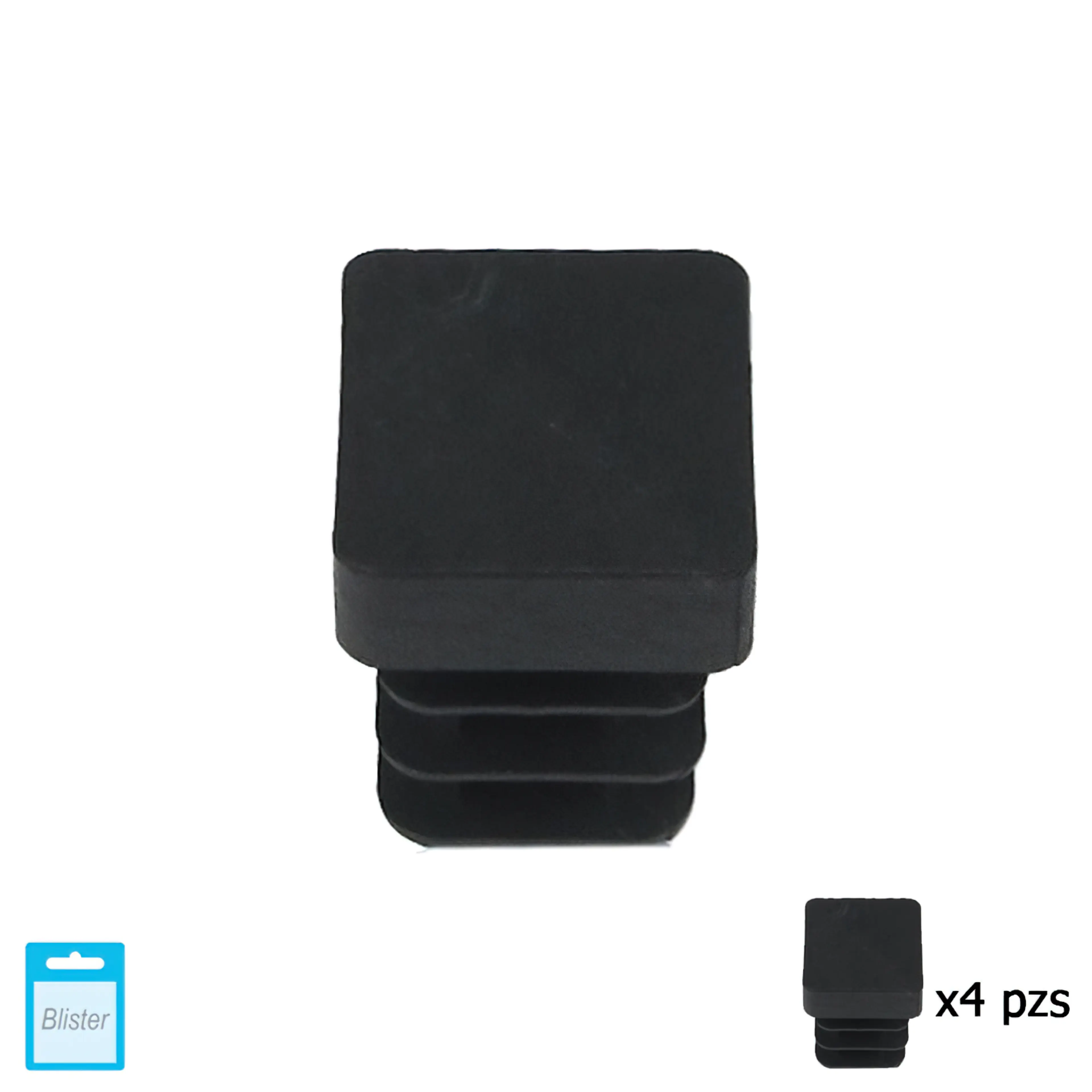 CONTERA CUADRADA INTERIOR NEGRA 12X