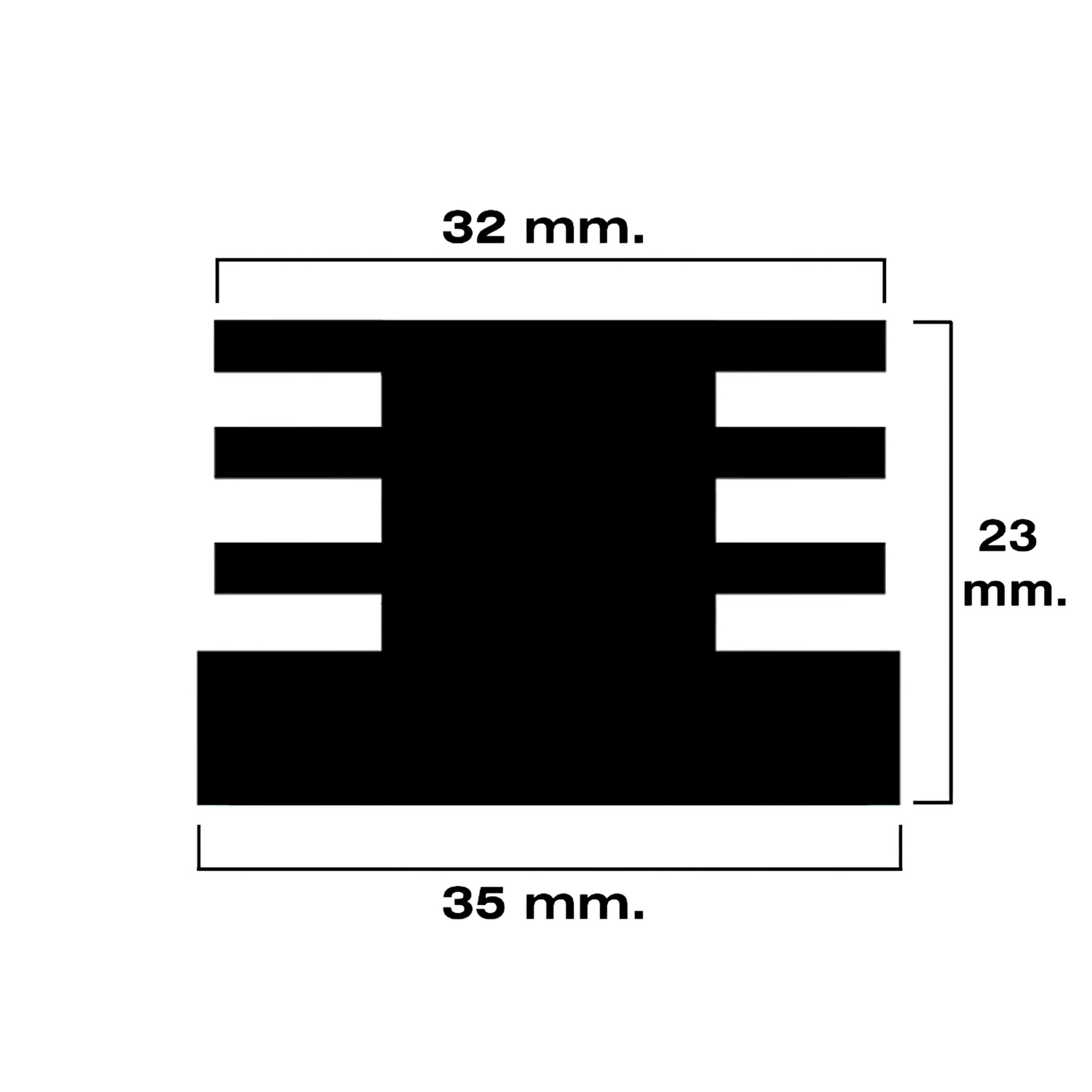CONTERA CUADRADA INTERIOR NEGRA 35X