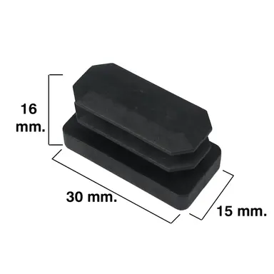 CONTERA RECTANGULAR NEGRA 15X30MM. 