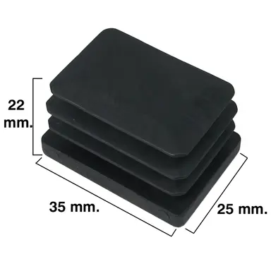 CONTERA RECTANGULAR NEGRA 25X35MM. 