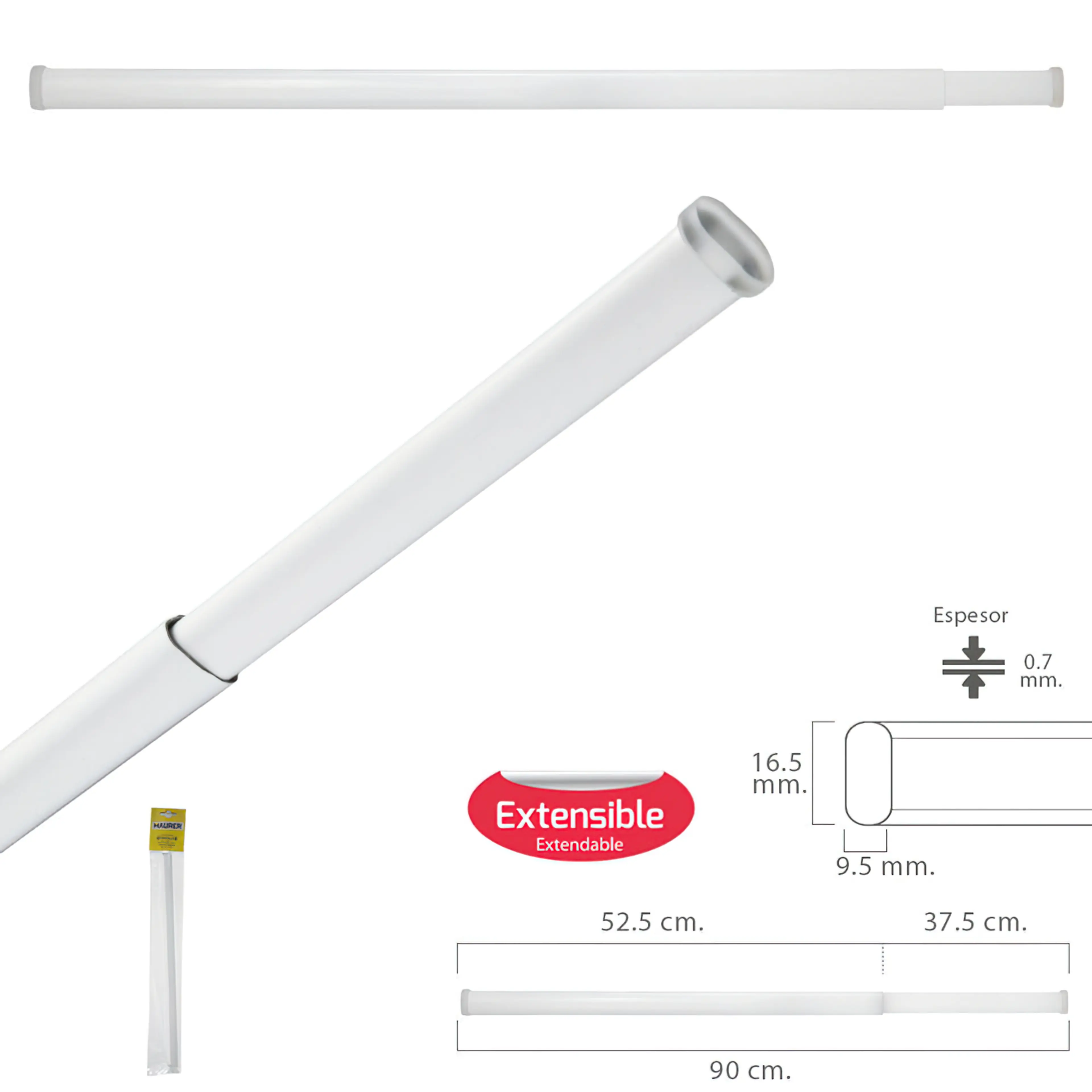 BARRA VISILLO EXTENSIBLE 52.5/90 CM