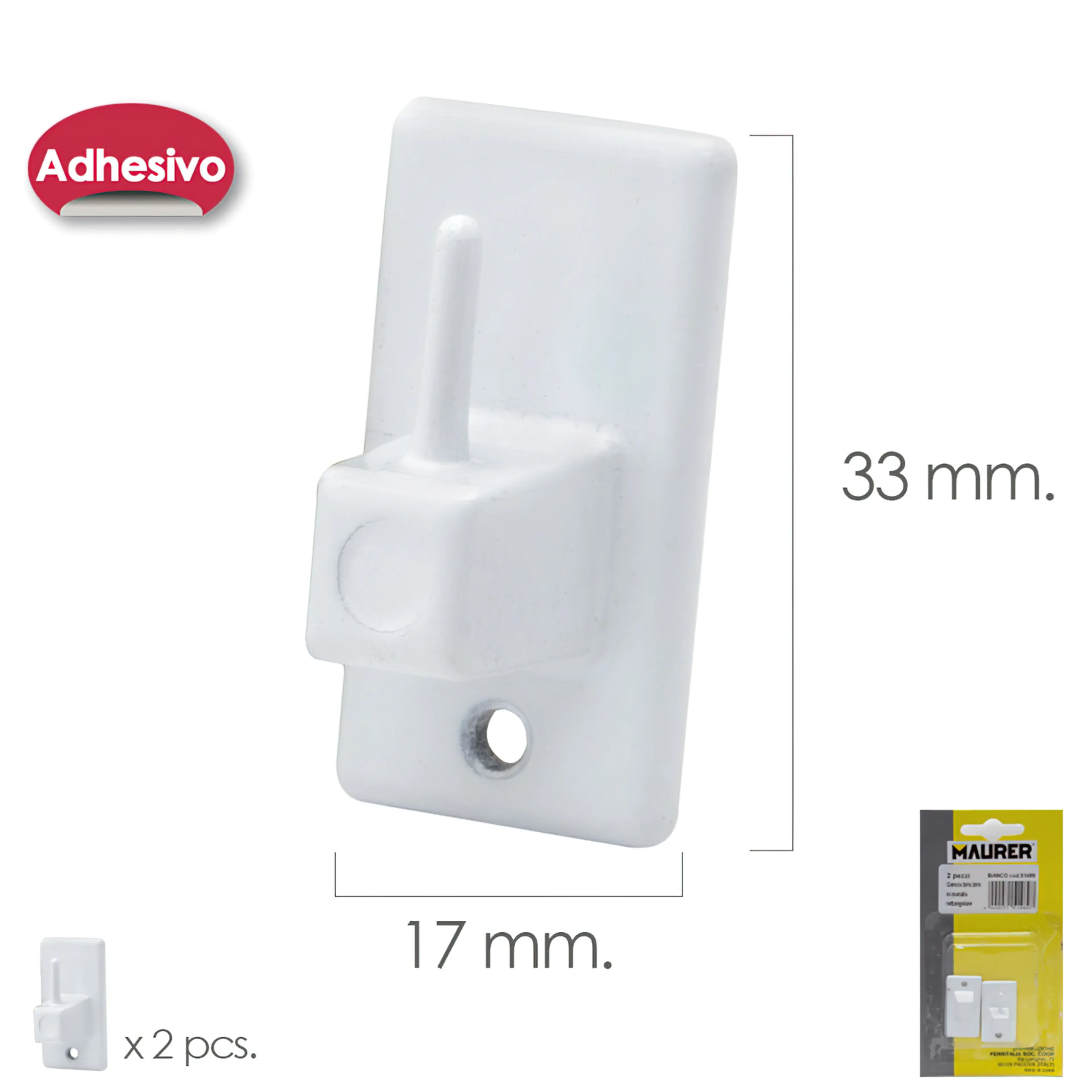 GANCHO VISILLO / CORTINA ADHESIVO B