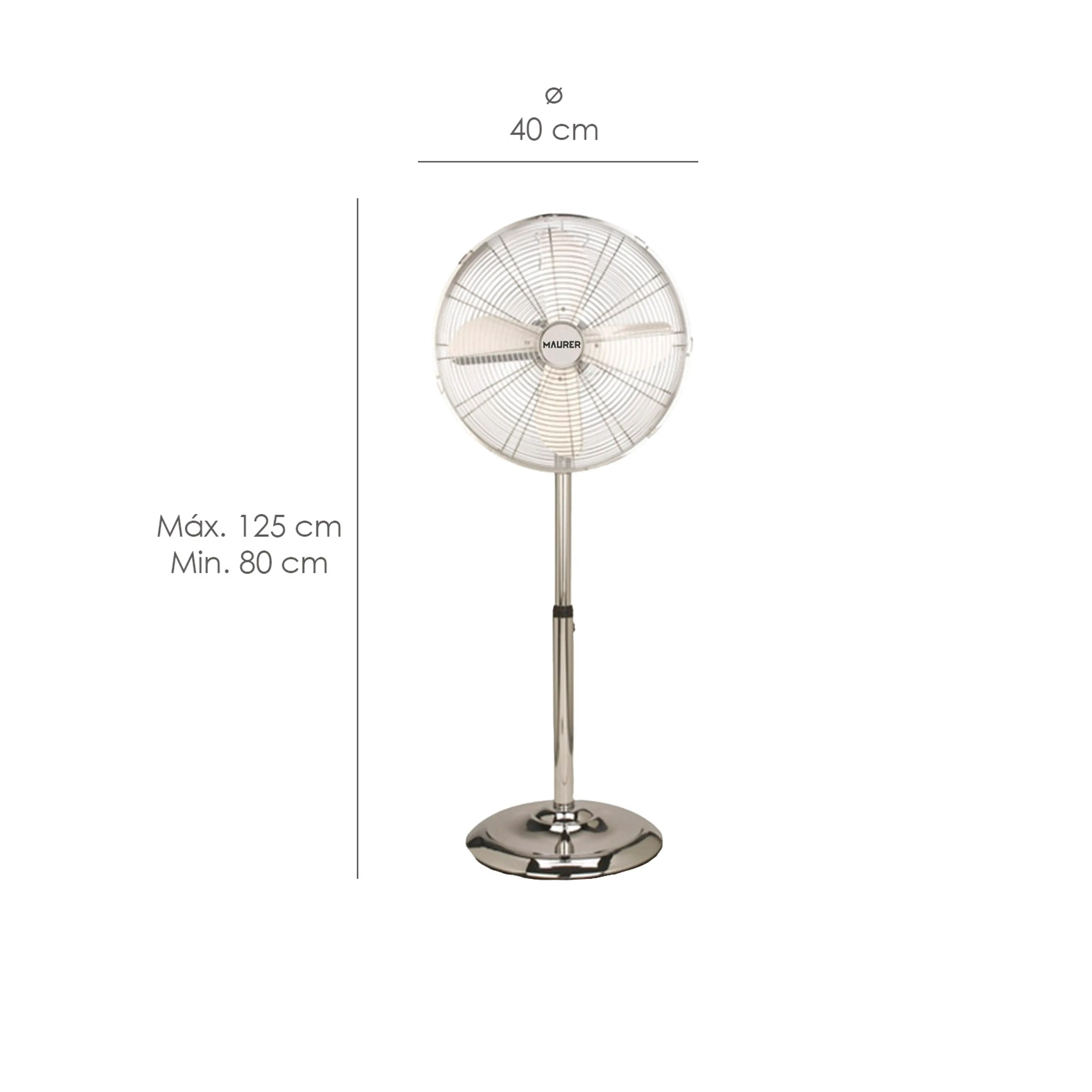 VENTILADOR MAURER DE PIE 125 CM. DE