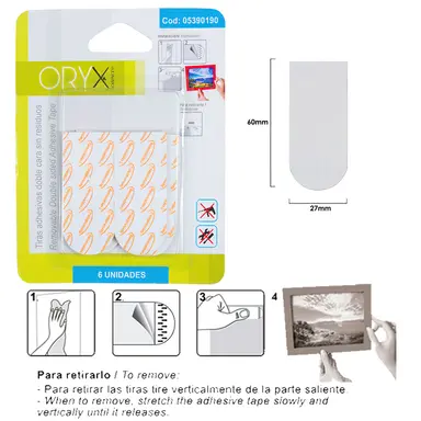 TIRAS ADHESIVAS DOBLE CARA SIN RESI