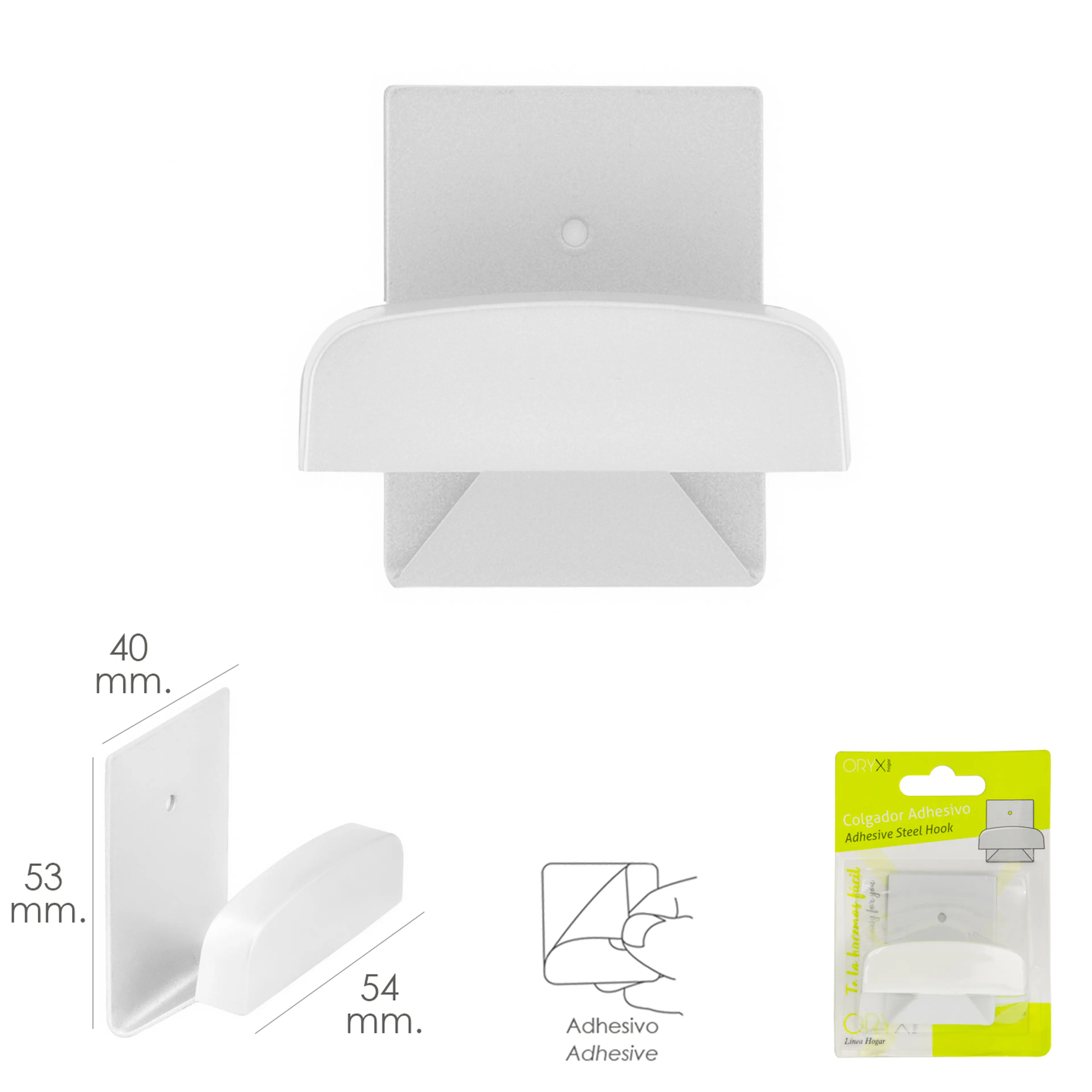 COLGADOR PERCHA ADHESIVO ACERO INOX