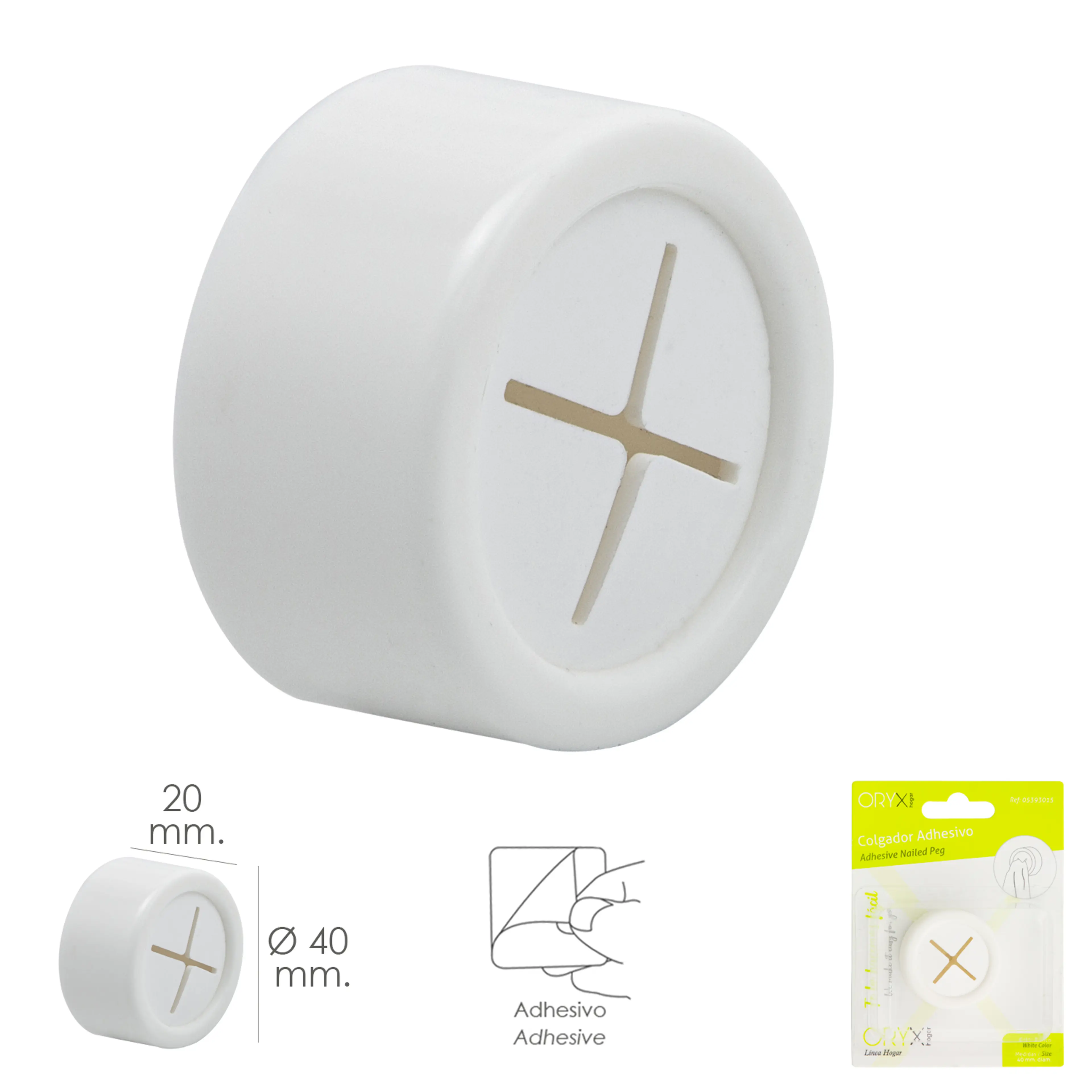 COLGADOR ADHESIVO COCINA BLANCO Ø 4