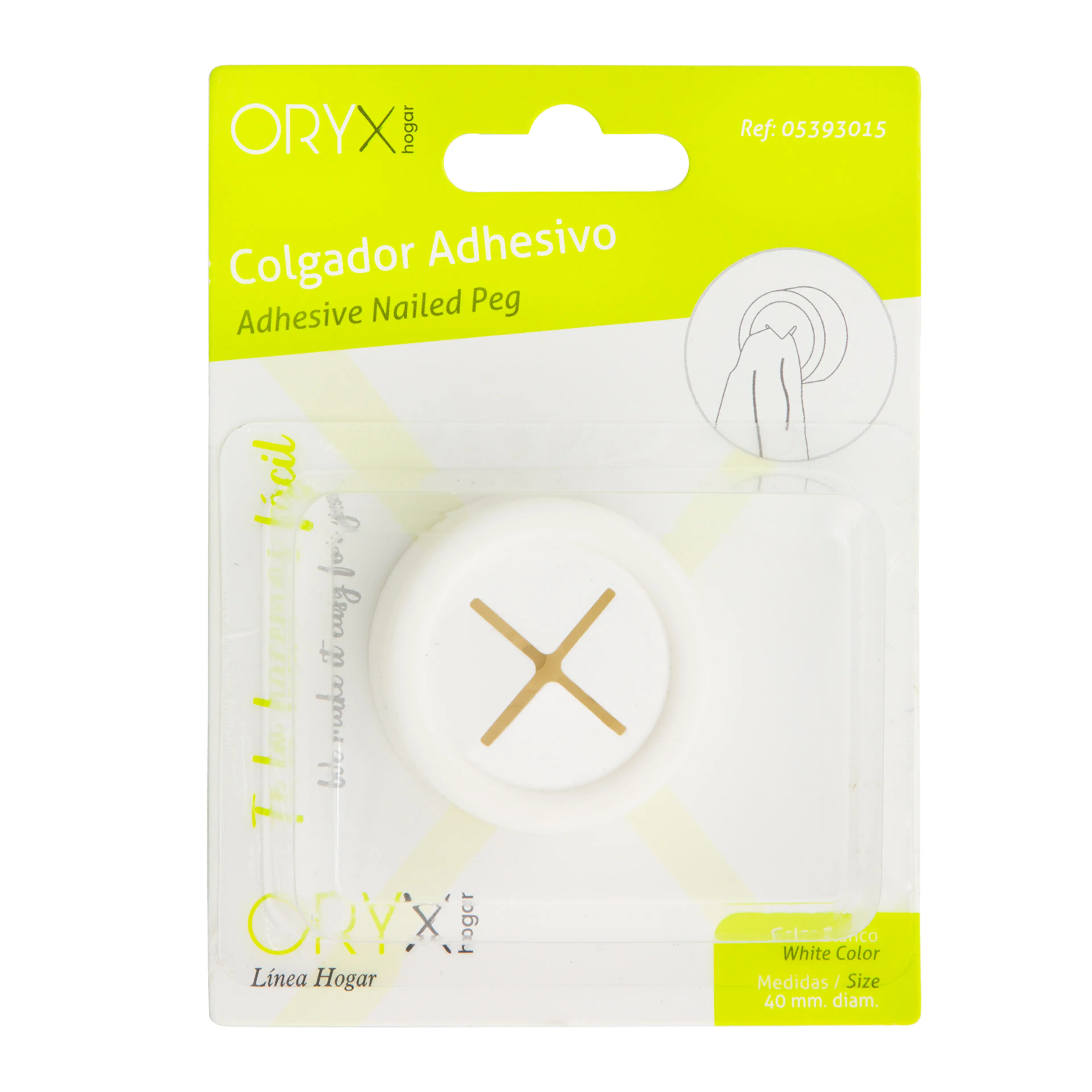 COLGADOR ADHESIVO COCINA BLANCO Ø 4