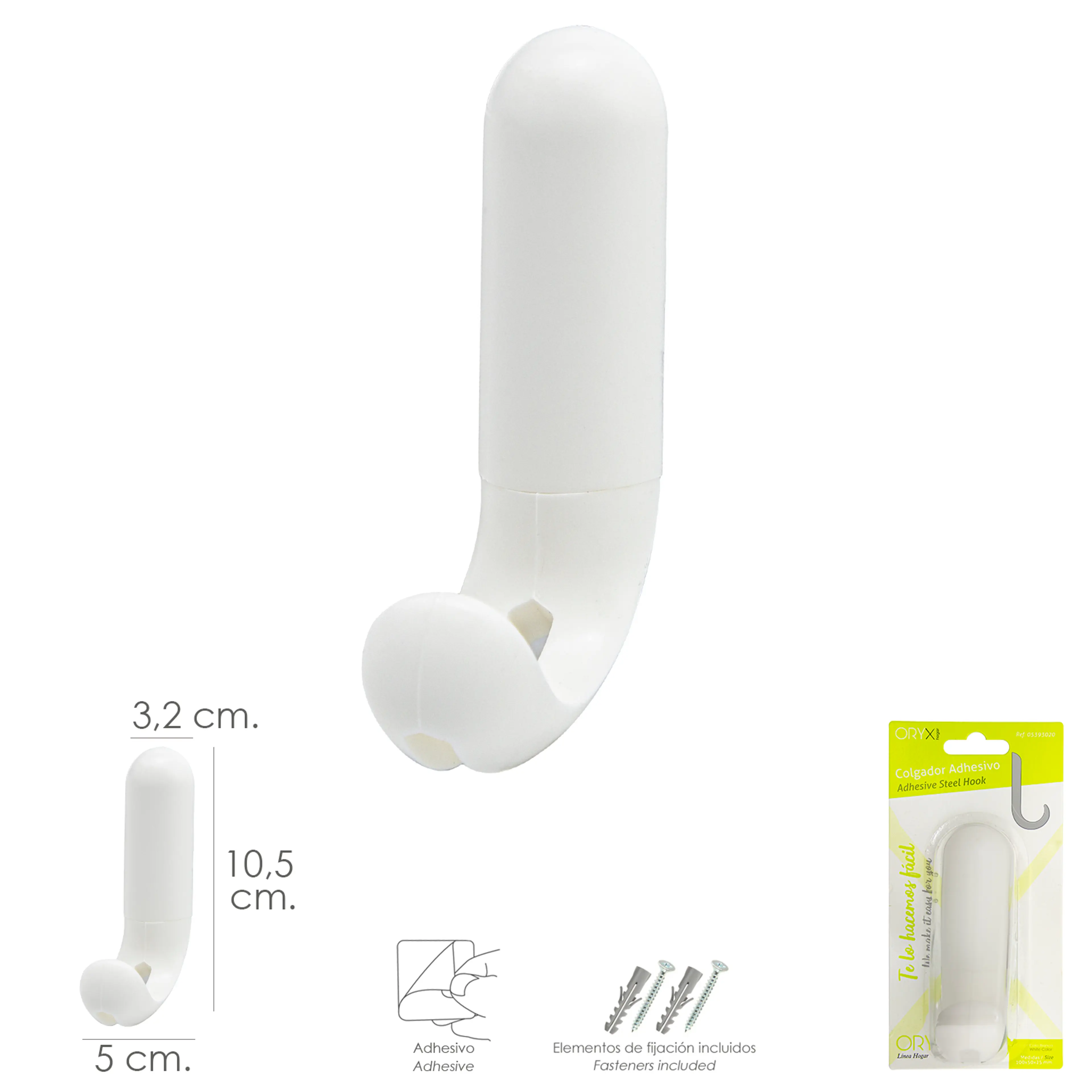 COLGADOR ADHESIVO / ATORNILLABLE BL