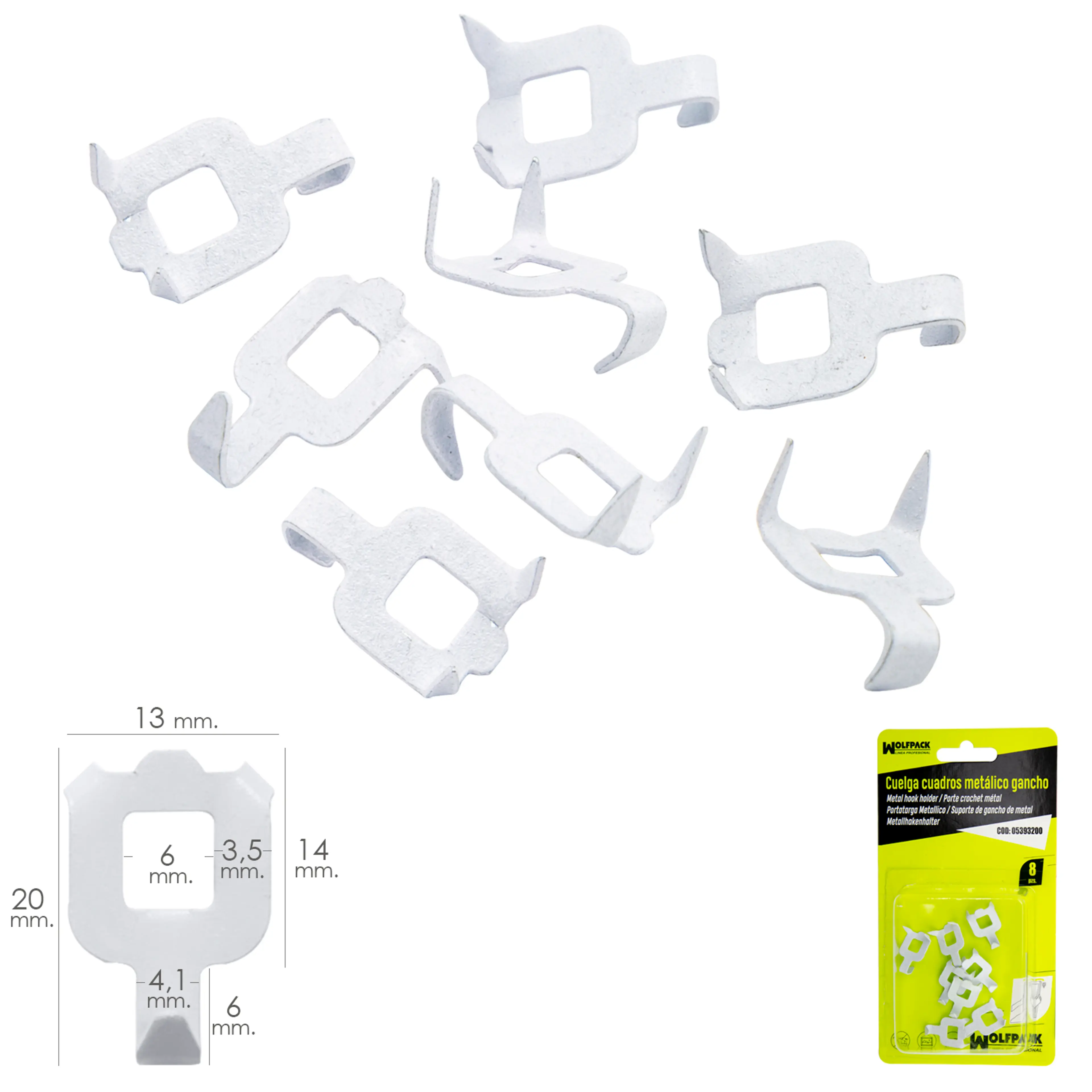 CUELGA CUADROS METALICO GANCHO BLIS