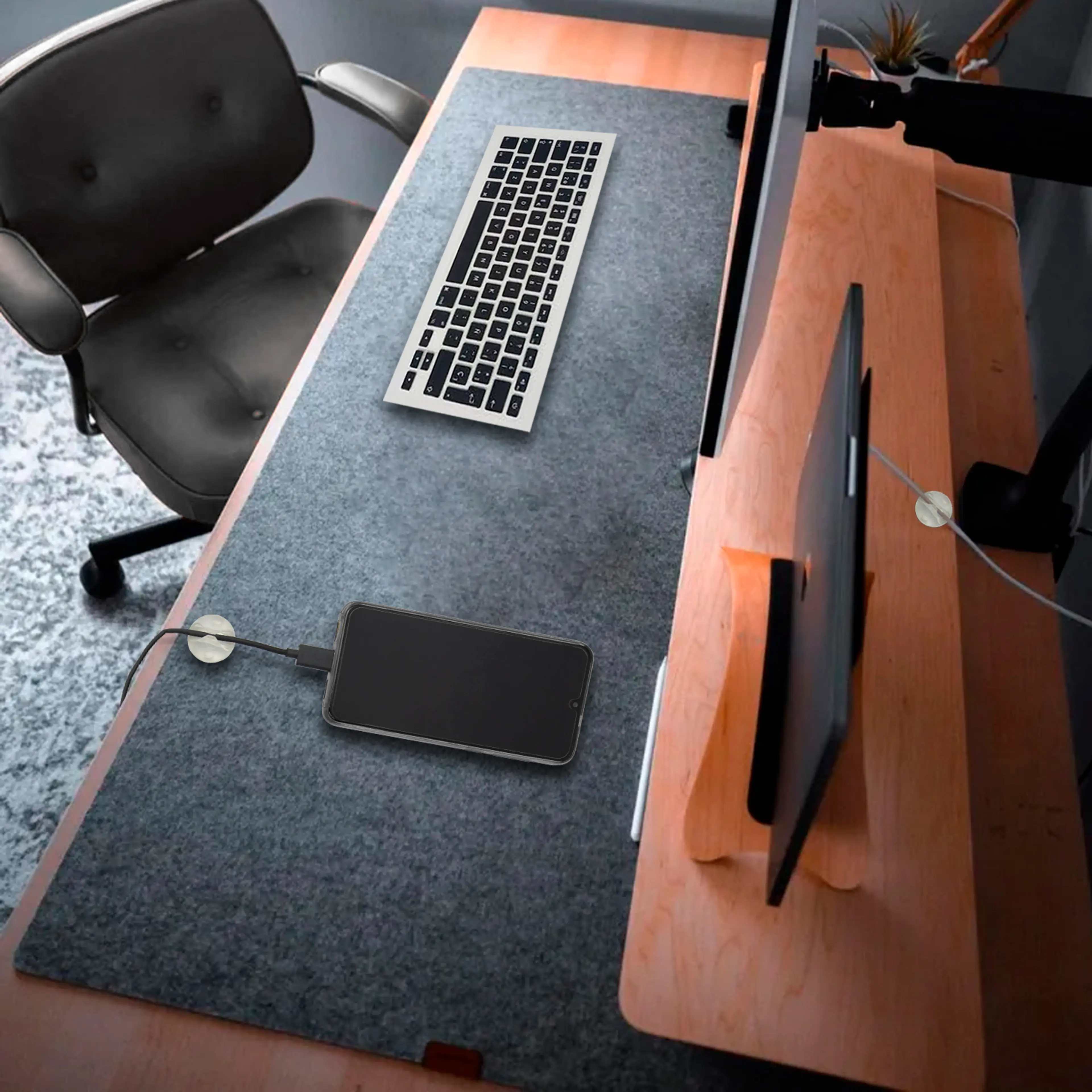 SUJETACABLES TRANSPARENTE CON ADHES