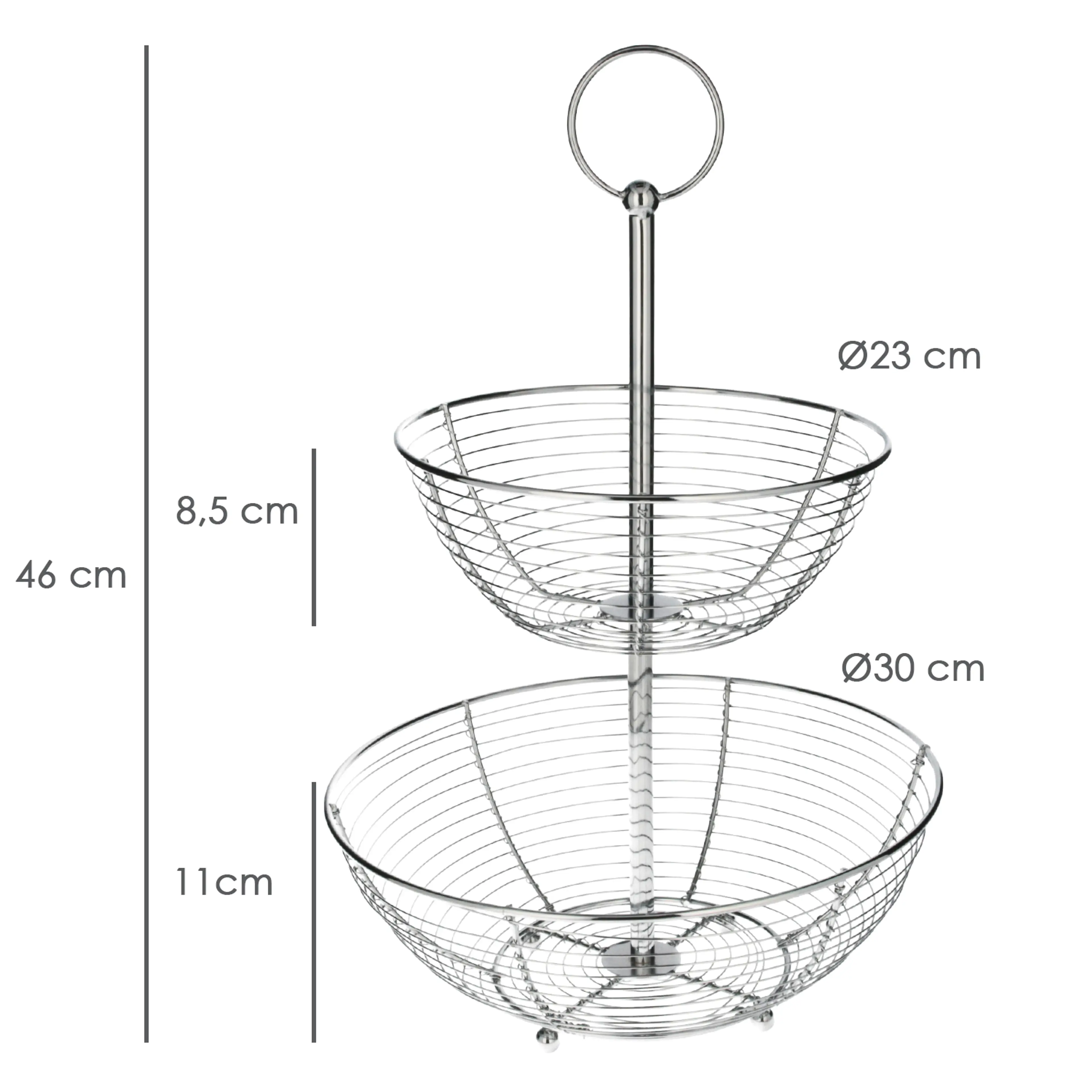 FRUTERO ACERO CROMADO, 2 NIVELES, Ø
