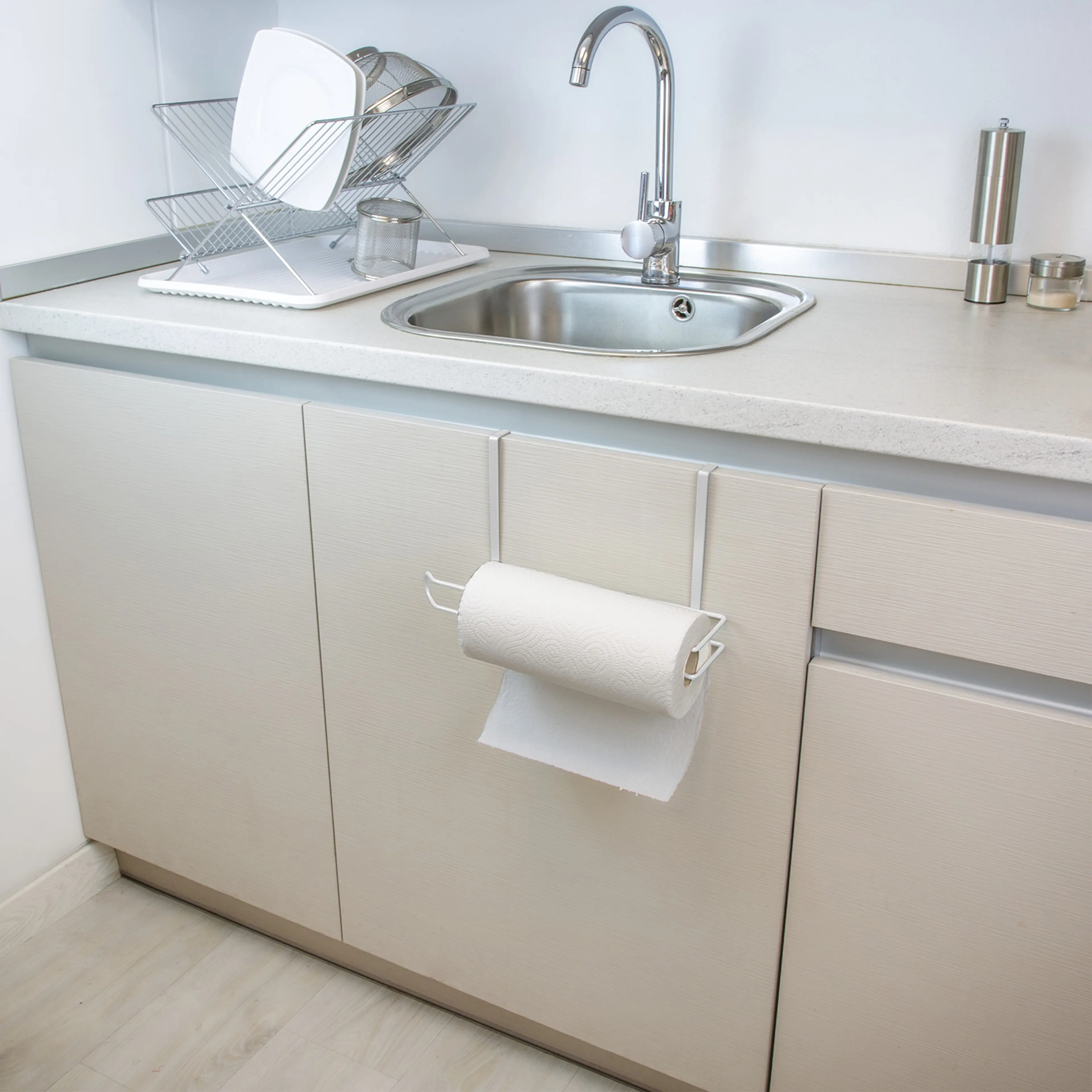 COLGADOR ROLLO COCINA, ACERO 35X18X