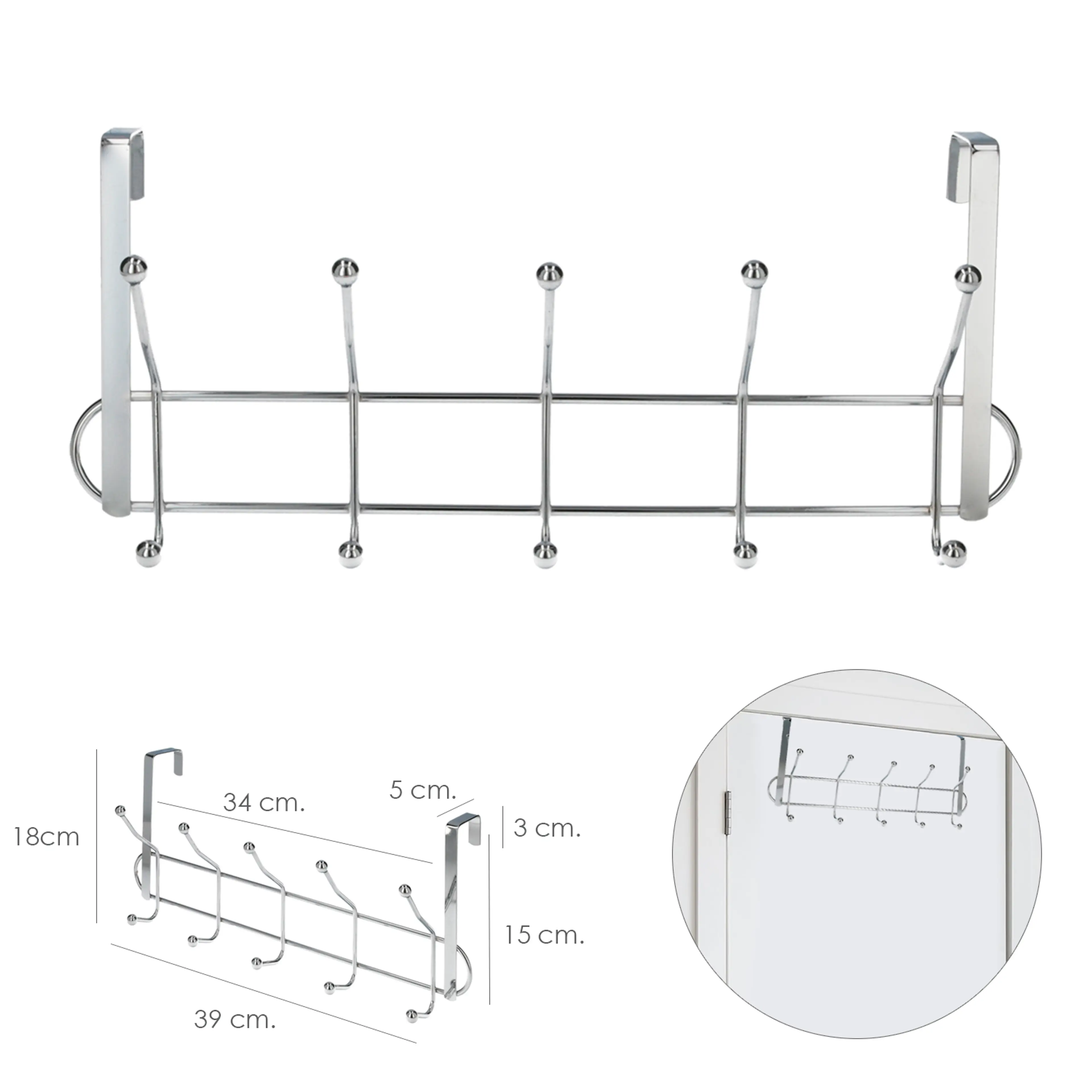PERCHERO METALICO PARA PUERTA 5/10 