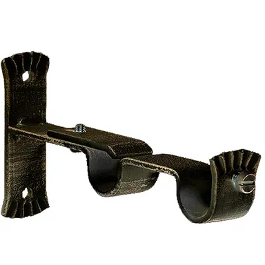 SOPORTE DOBLE FORJA Ø 20 MM. NEGRO 