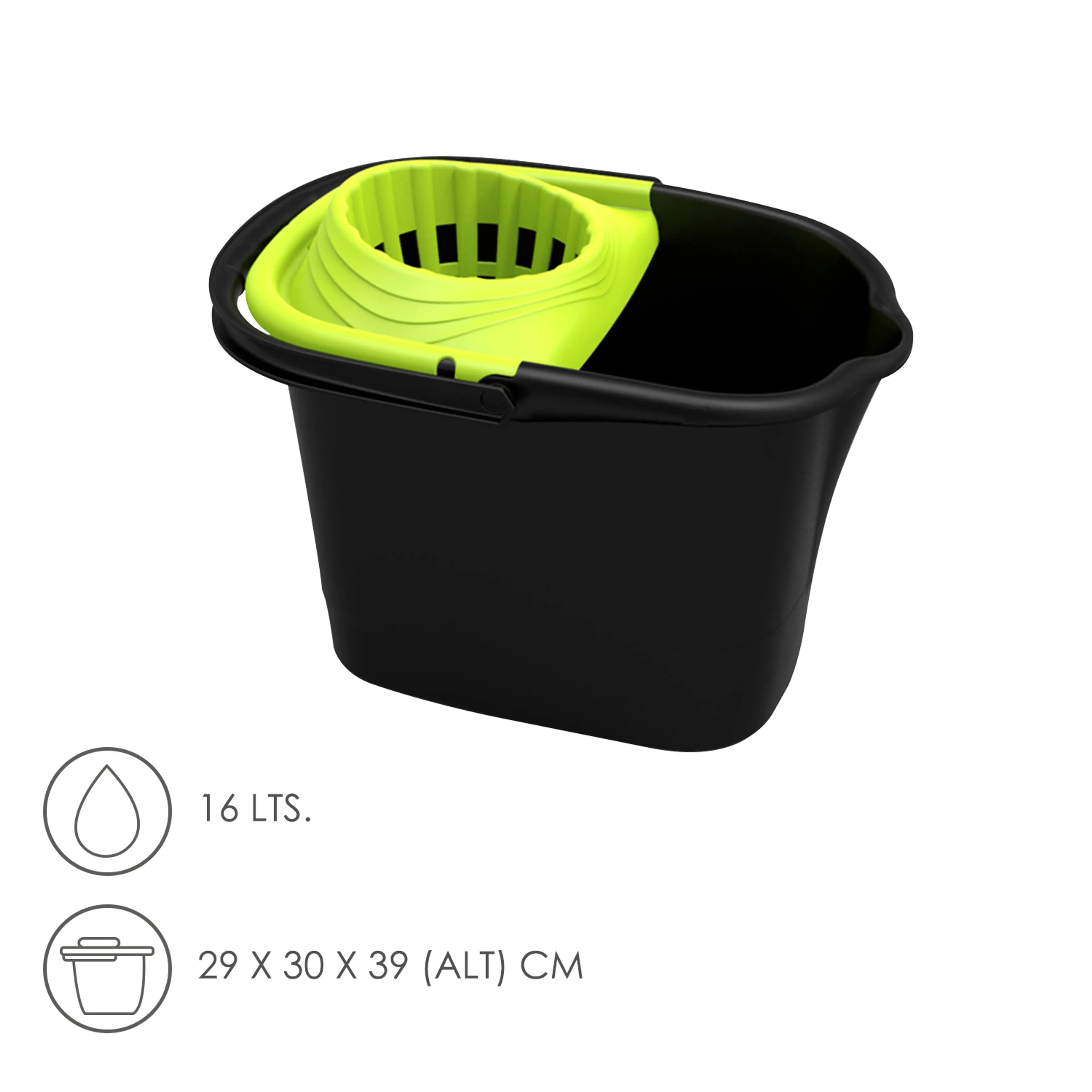 CUBO FREGONA CON ESCURRIDOR RECTANG