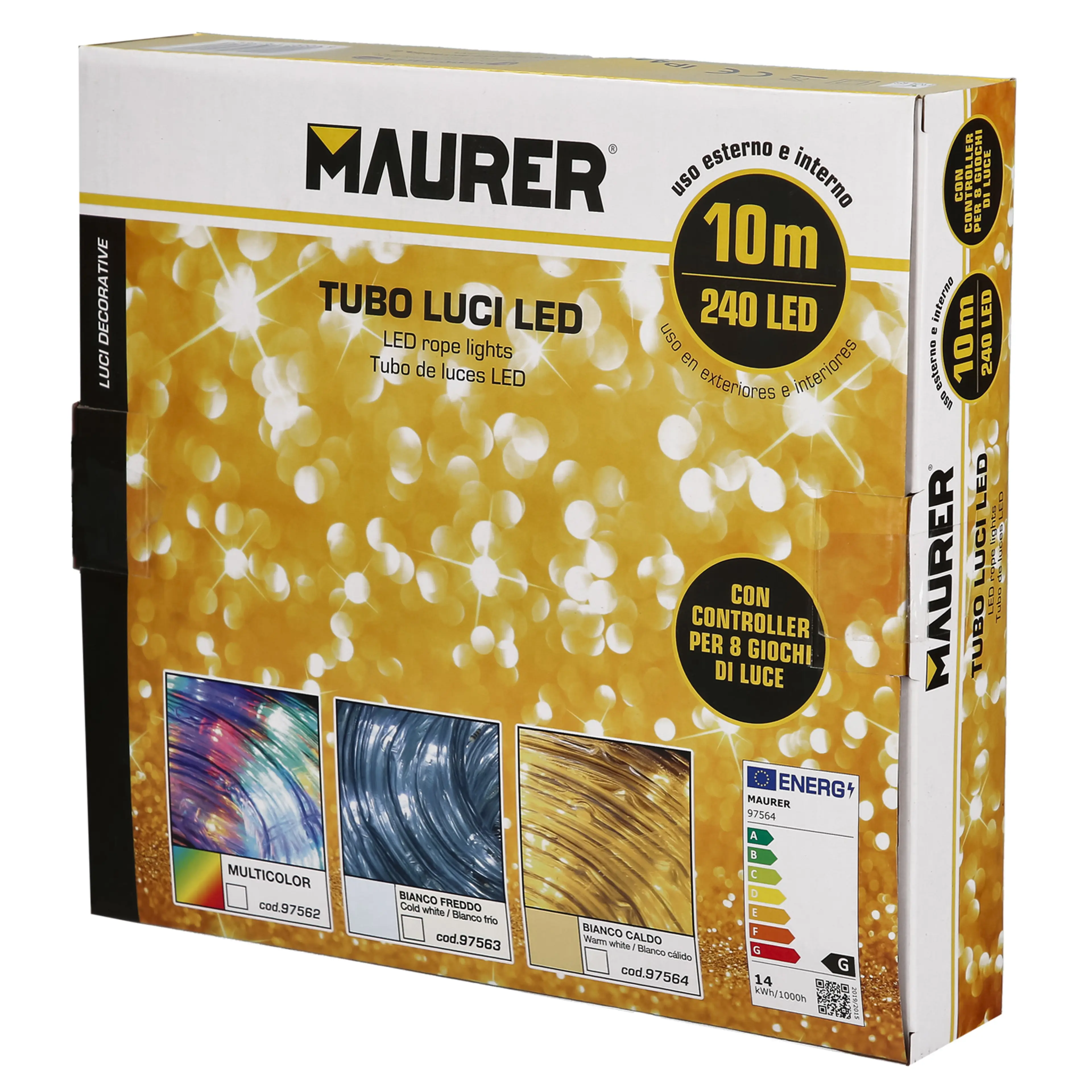 LUCES NAVIDAD TUBO LUZ BLANCA CALID