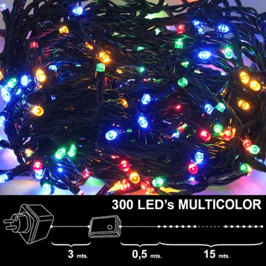 LUCES NAVIDAD 300 LEDS LUZ MULTICOL