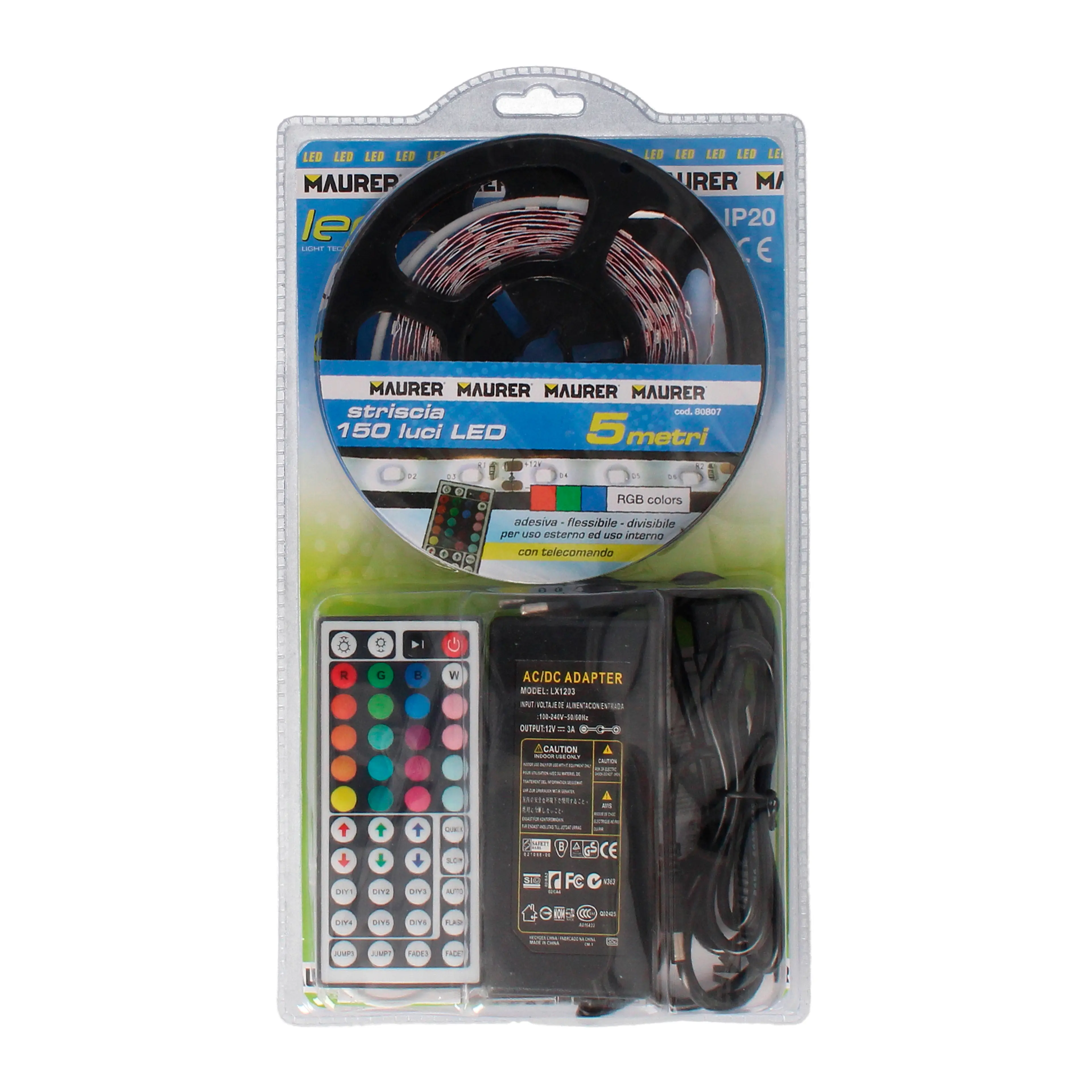 TIRA LED ADHESIVA RGB CON 150 LEDS 