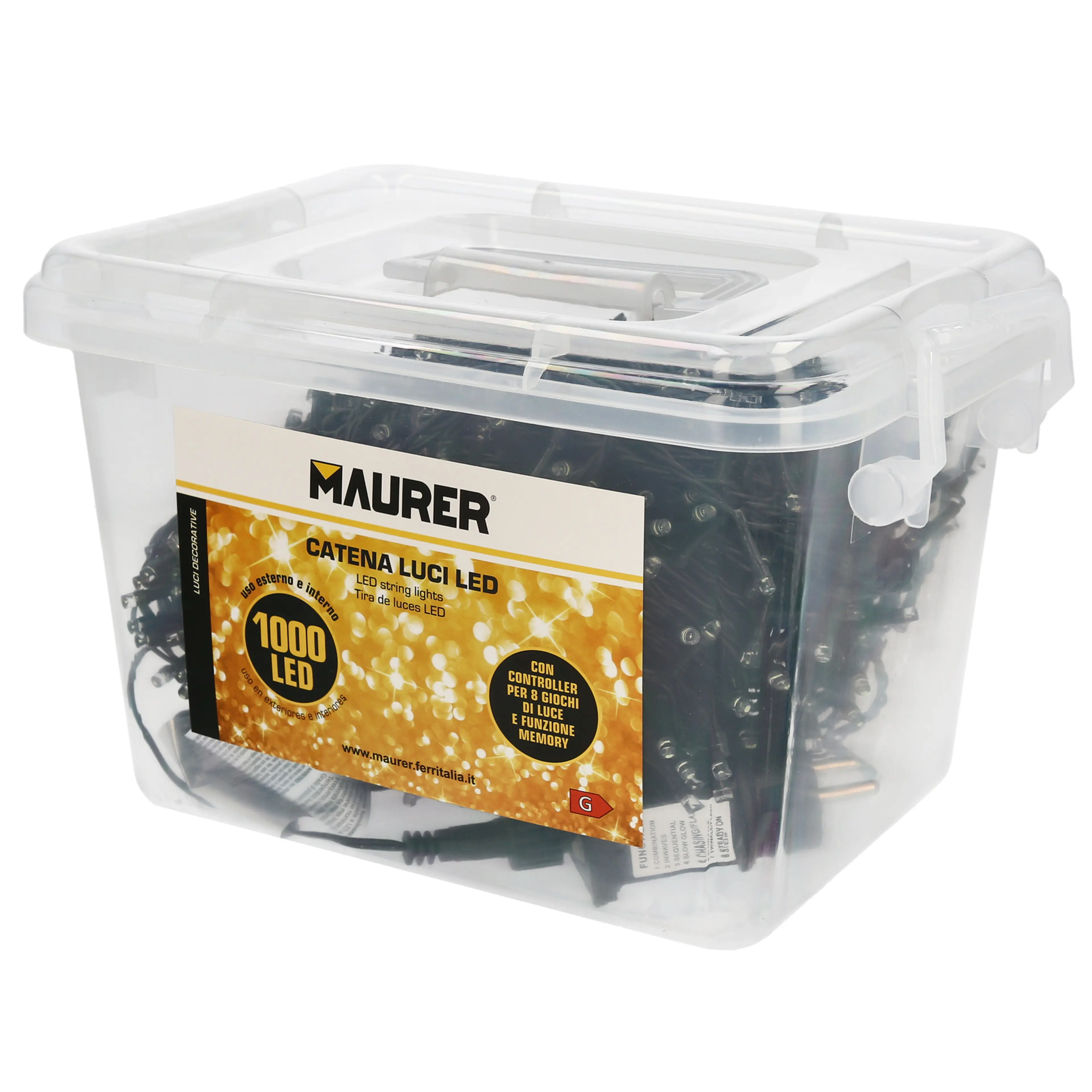 LUCES NAVIDAD 1000 LEDS AZUL HIELO 