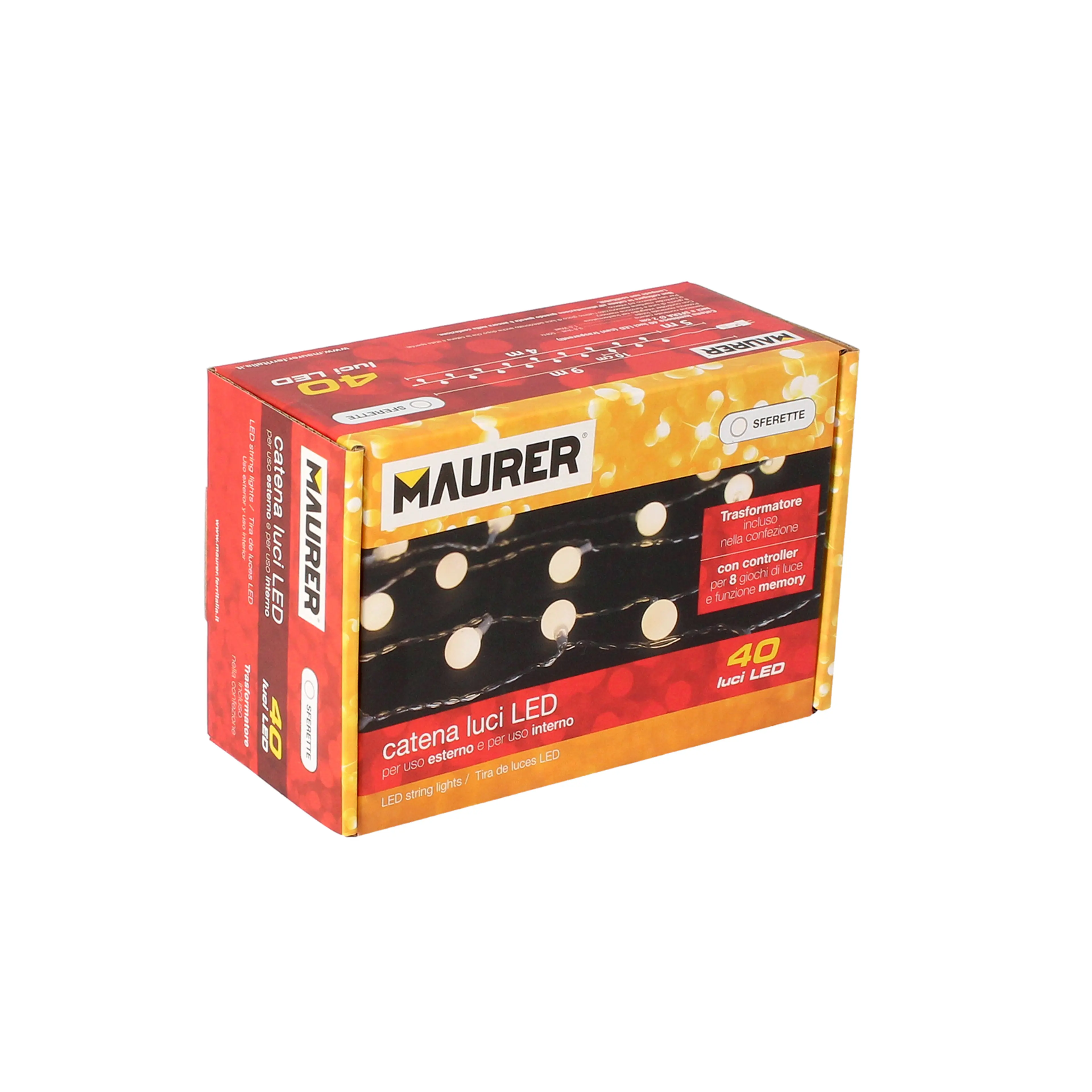 LUCES NAVIDAD ESFERA 40 LEDS BLANCO