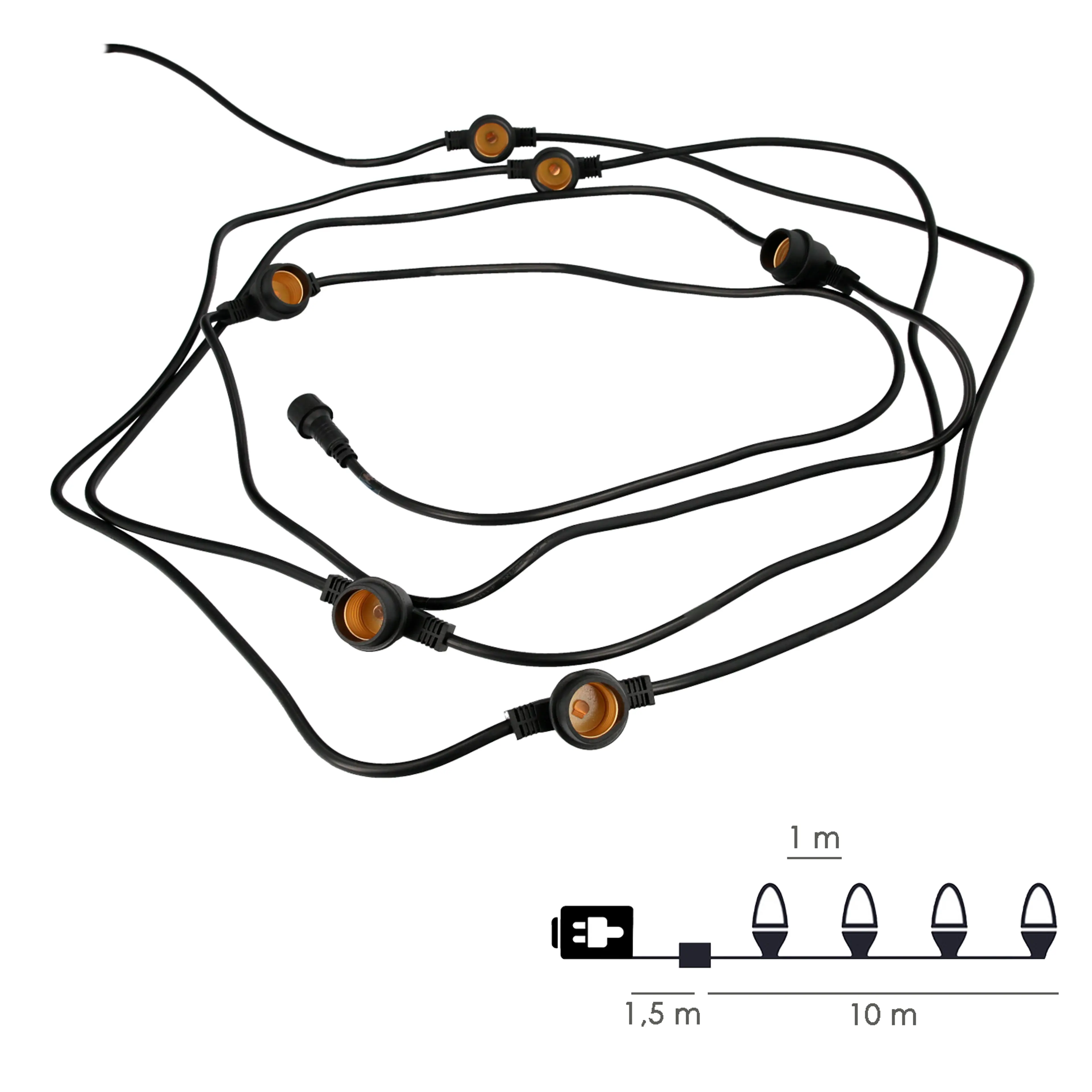 GUIRNALDA 10 PORTALAMPARAS PARA BOM