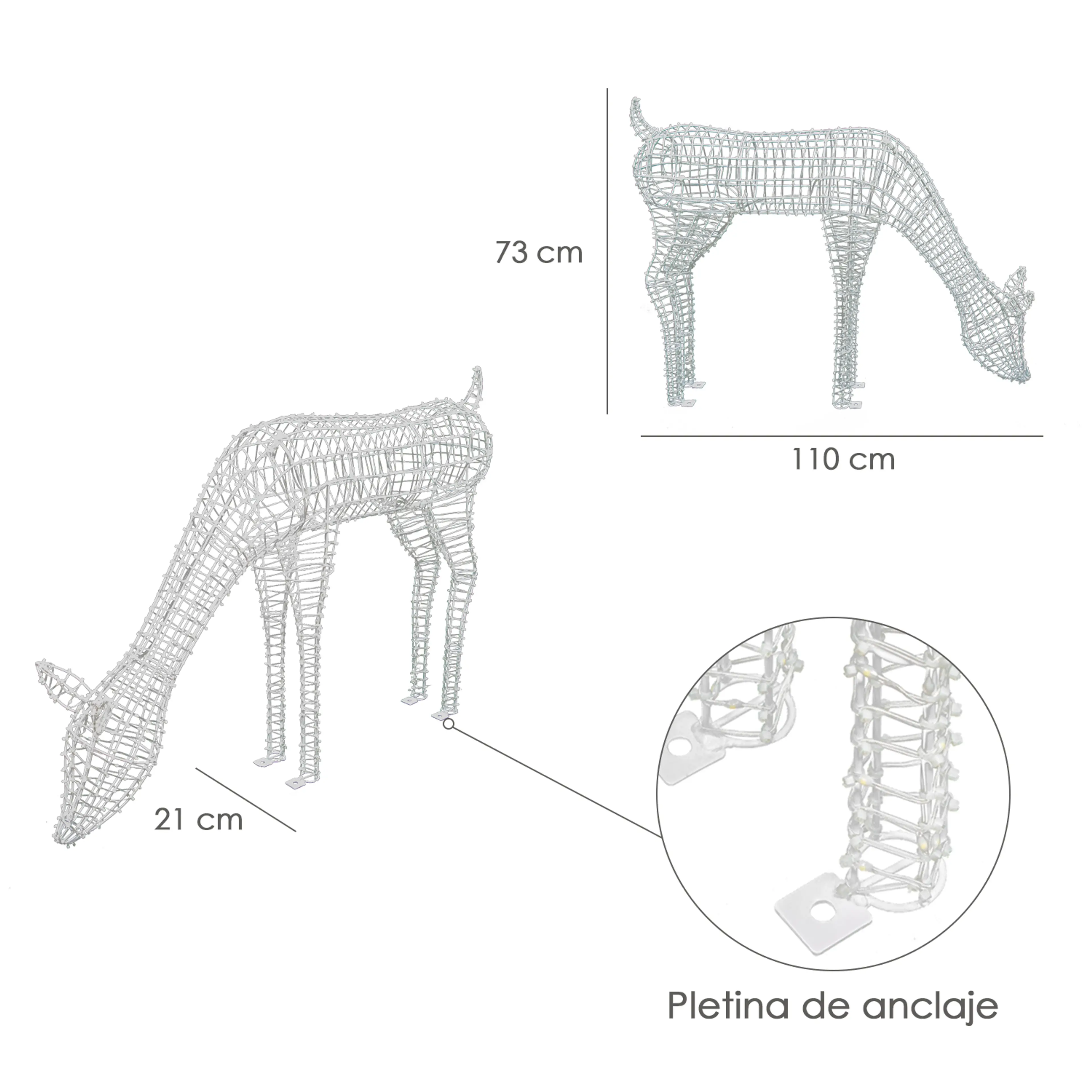 LUCES NAVIDAD CIERVO 3D 550 LEDS. U