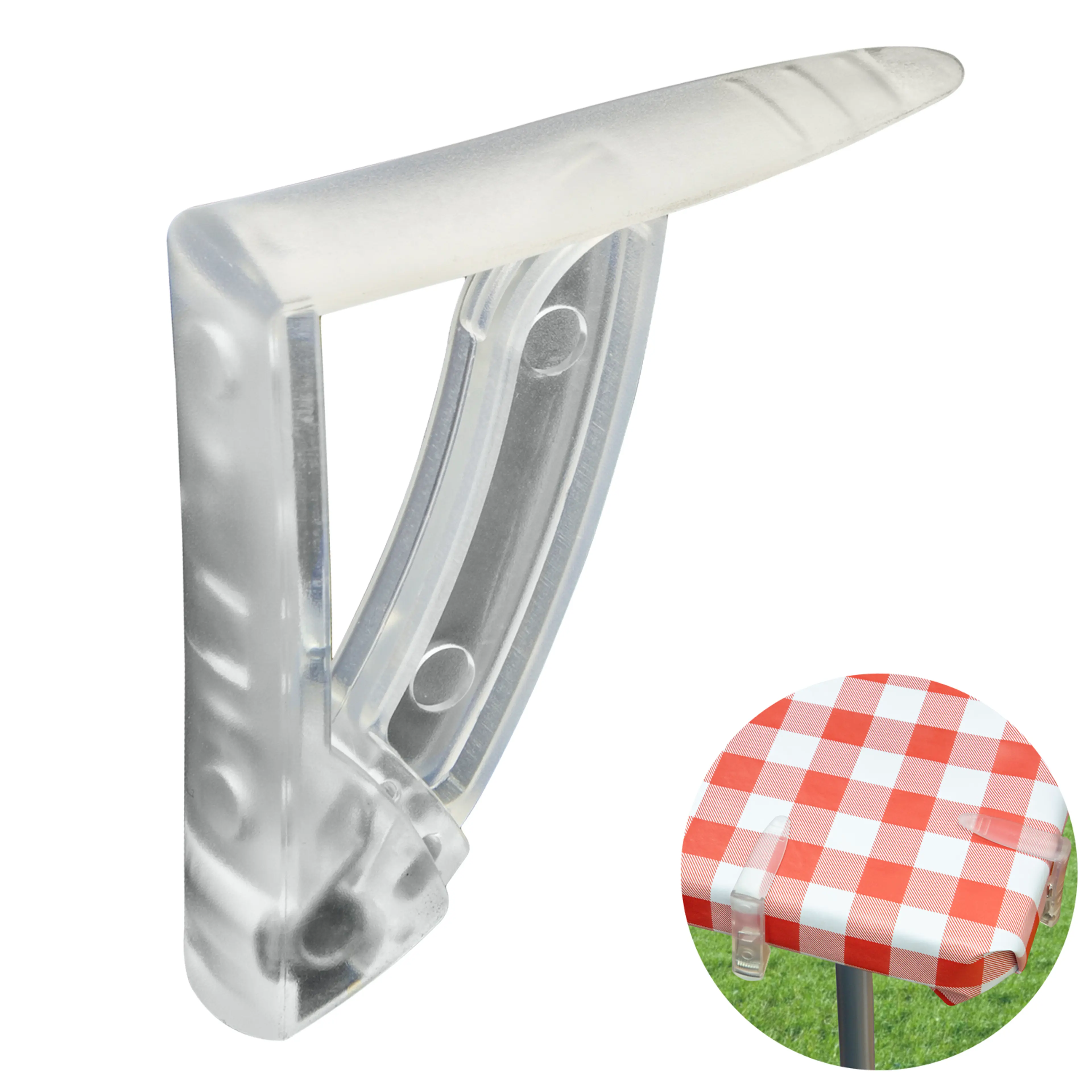 SUJETA MANTELES TRANSPARENTES CON M