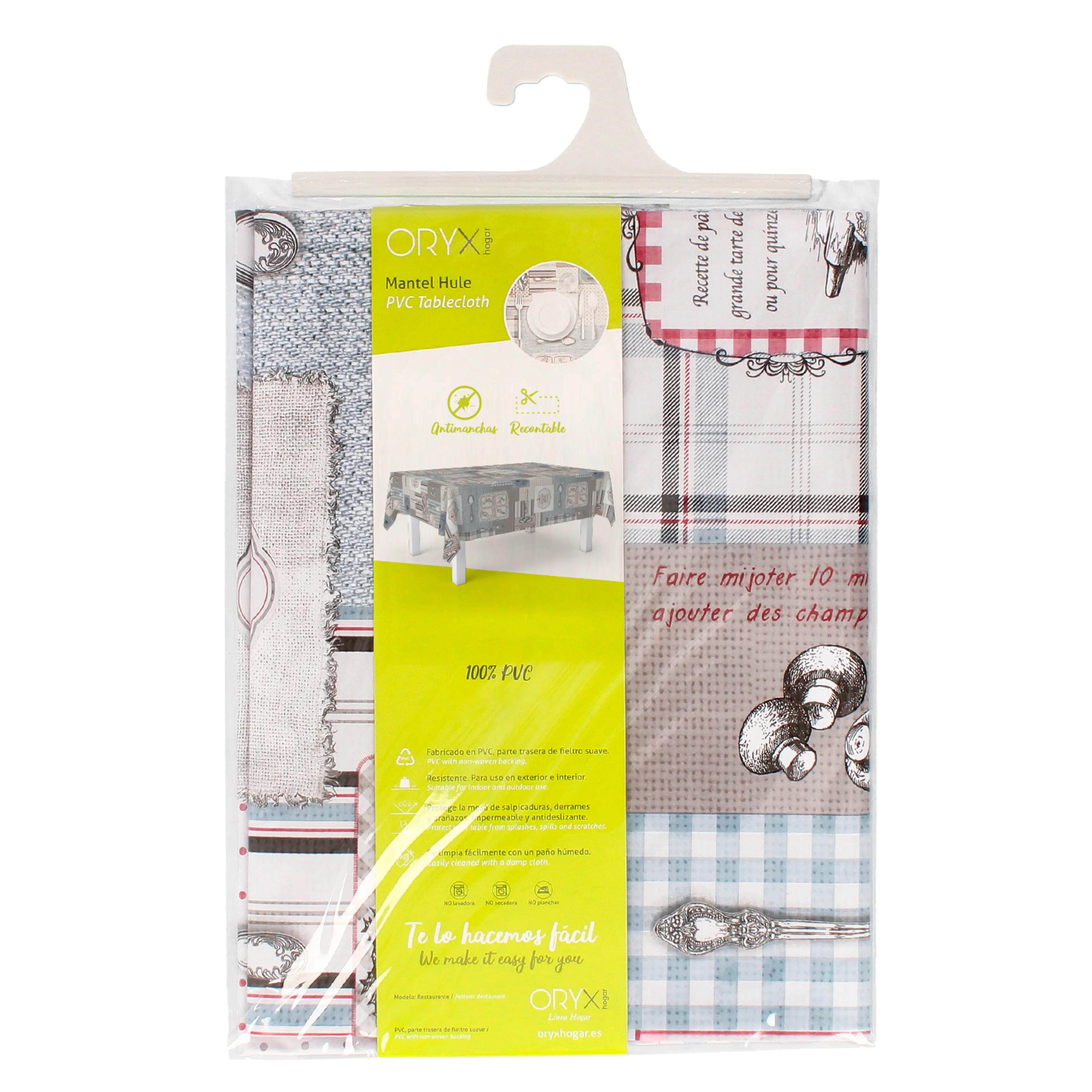 MANTEL ANTIMANCHAS HULE RECTANGULAR