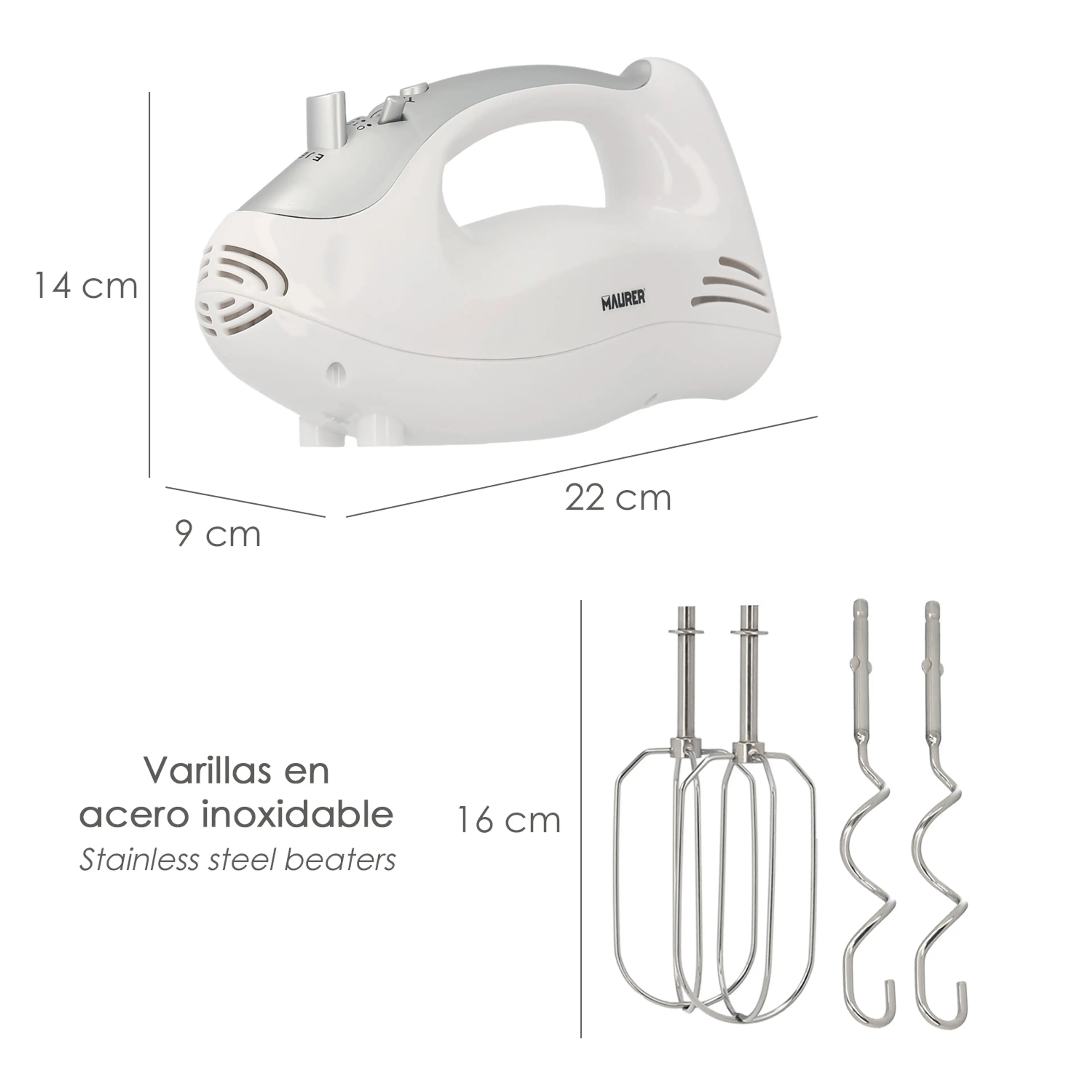 BATIDORA ELECTRICA VARILLAS 250W. 5