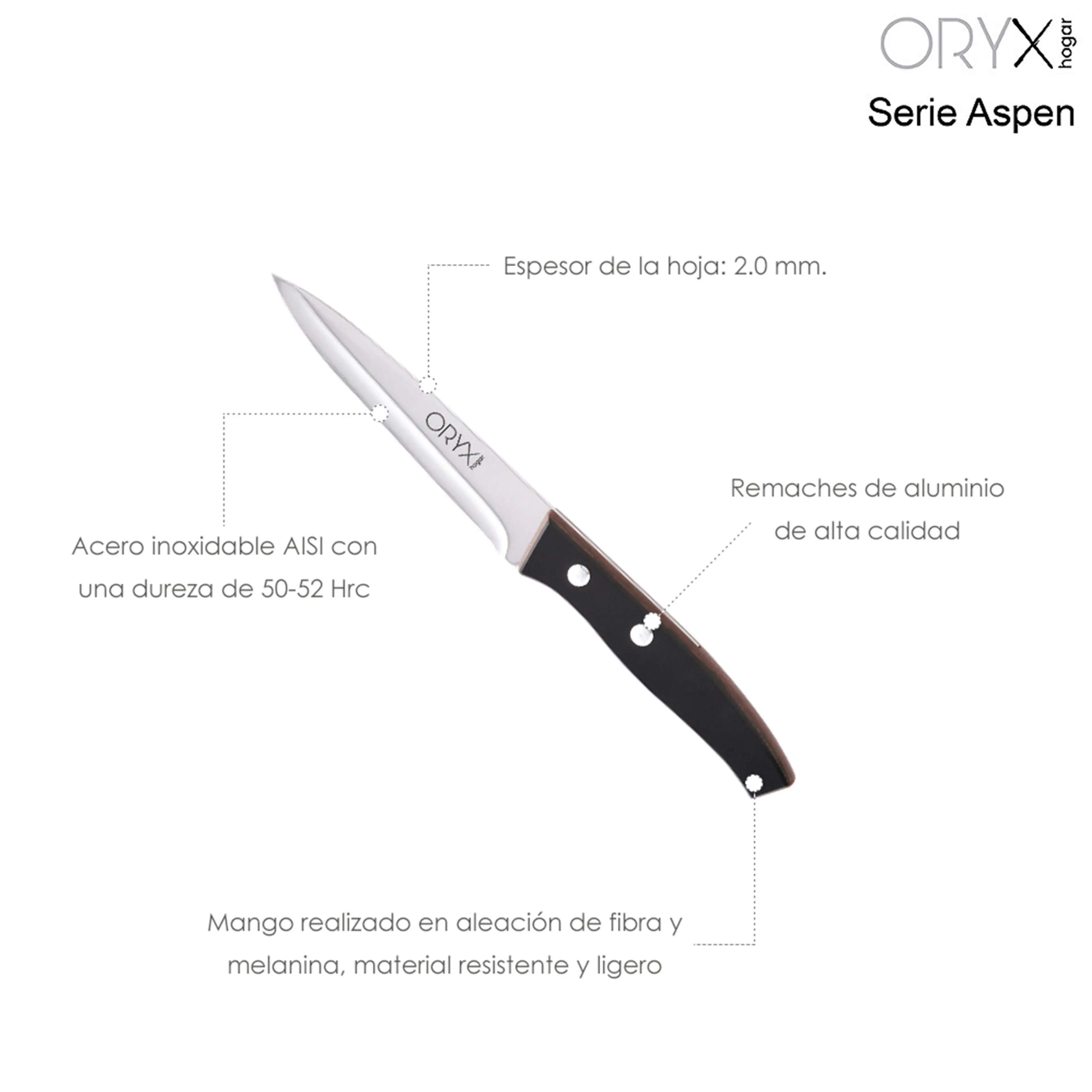 CUCHILLO ASPEN COCINA HOJA ACERO IN