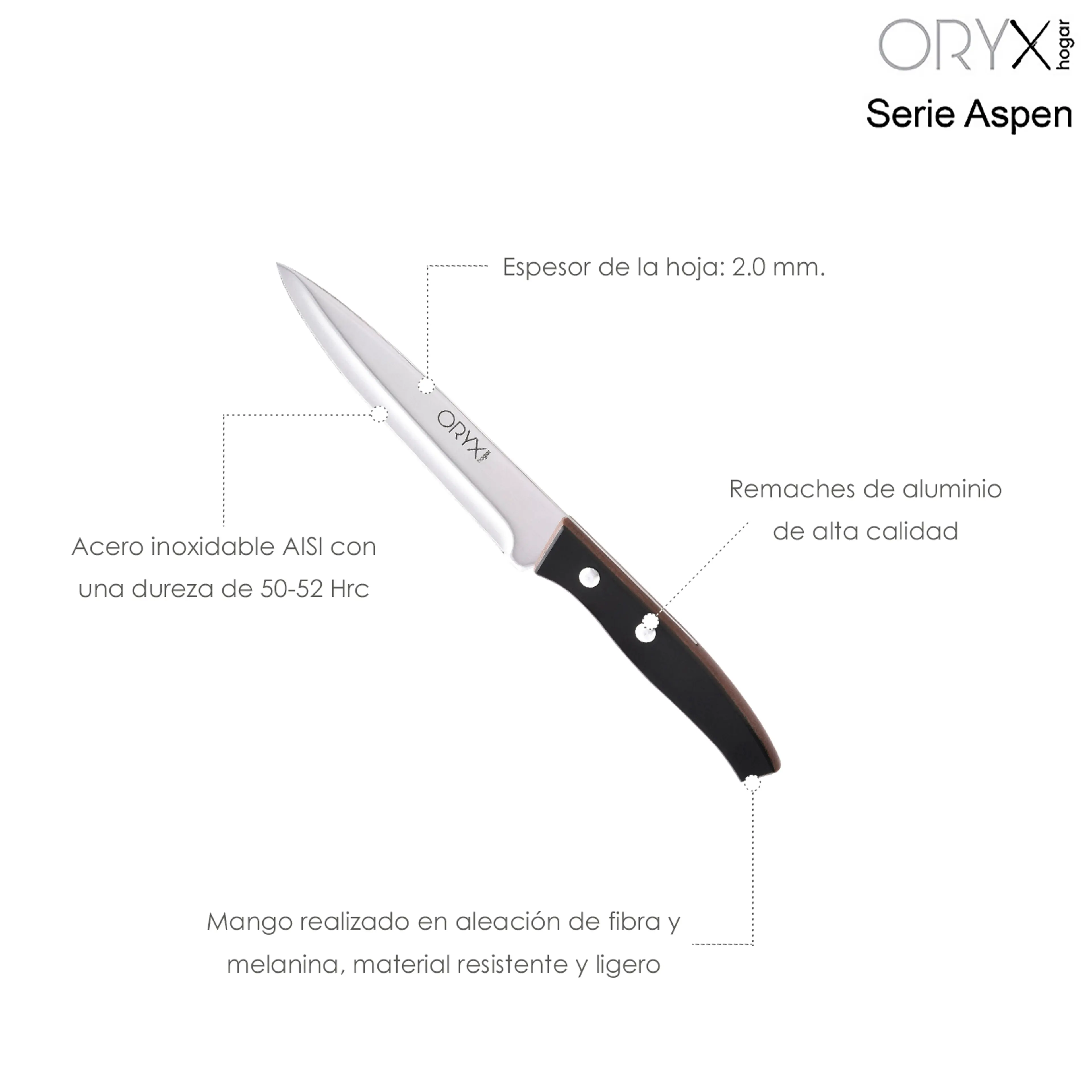 CUCHILLO ASPEN VERDURAS HOJA ACERO 